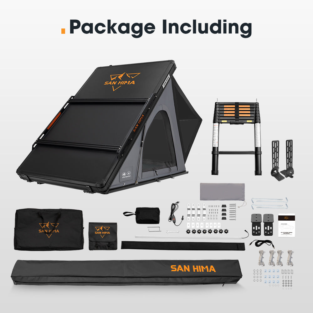 San Hima 180° Free-Standing Awning + Kalbarri Lite Gen 2 Rooftop Tent +Roof Rack - Sunyee