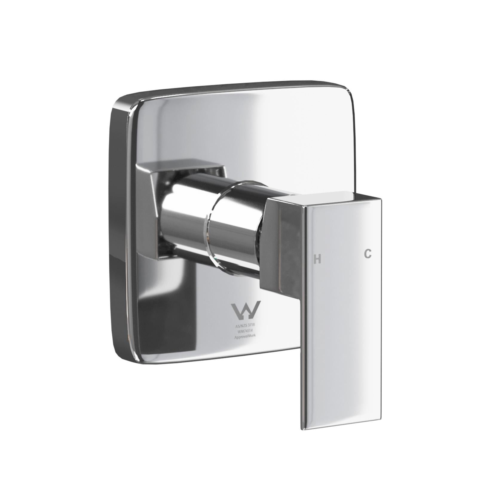 Welba Shower Mixer Tap Bathroom Wall Tapware Brass Tapware Square Chrome