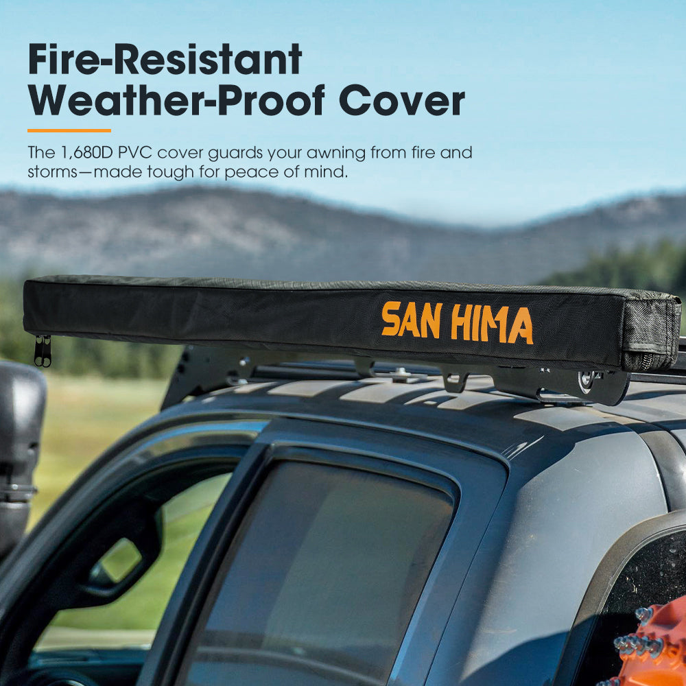 San Hima Car Side Awning 2.5x3m Pull-out Telescoping Poles Waterproof Car Shade - Sunyee
