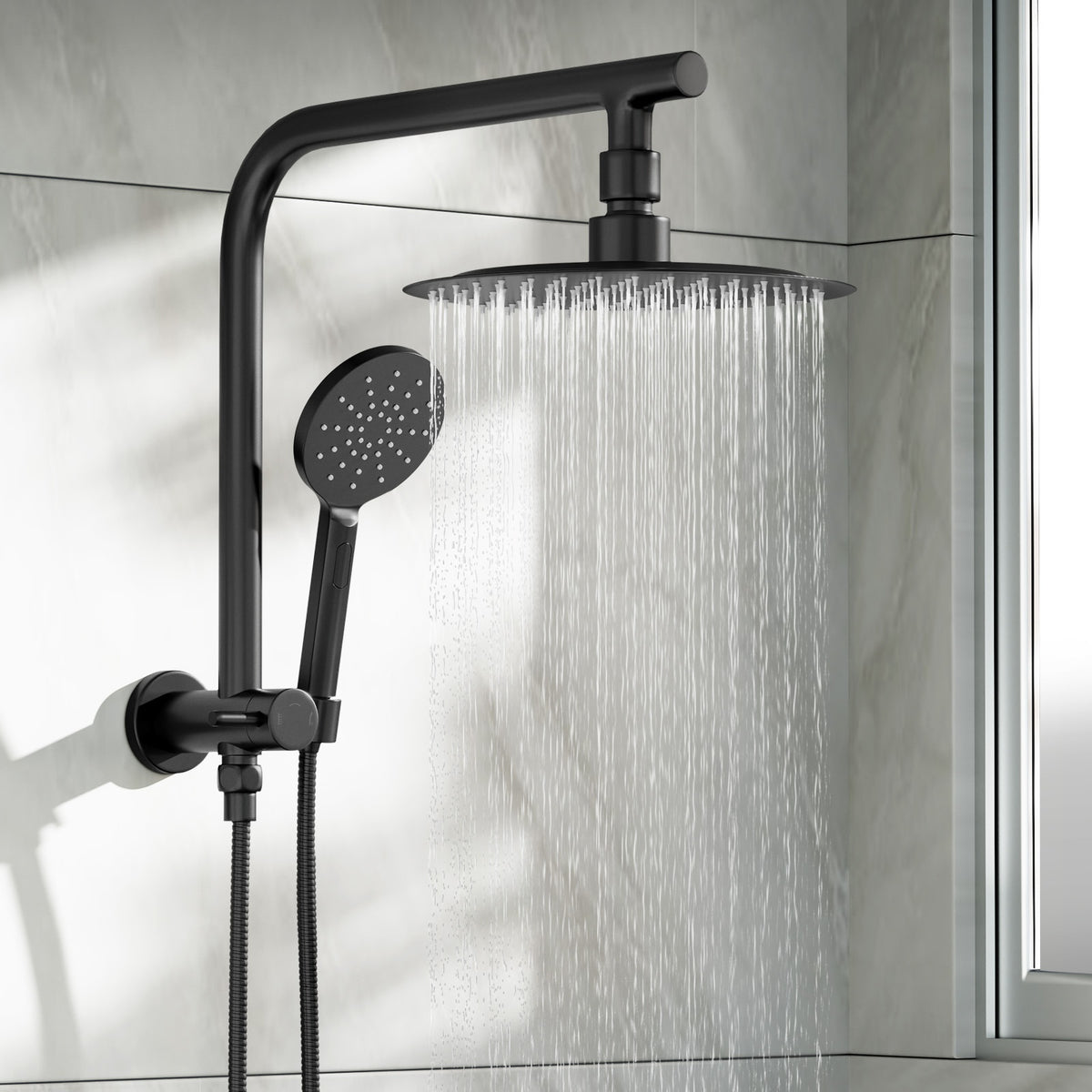 Welba 10" Shower Head Set Square Round Handheld With Shower Mixer Tap Combo WELS