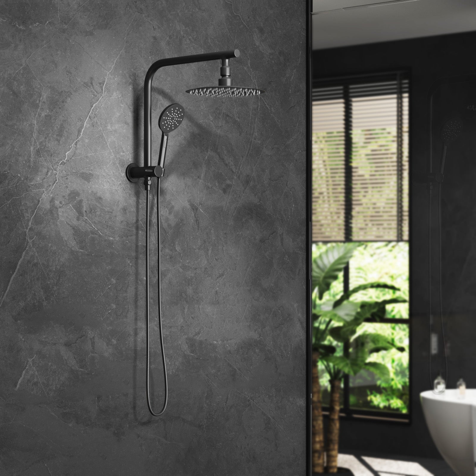Welba 250mm Shower Head Set Square Round Handheld Shower Mixer Tap Combo WELS - Sunyee