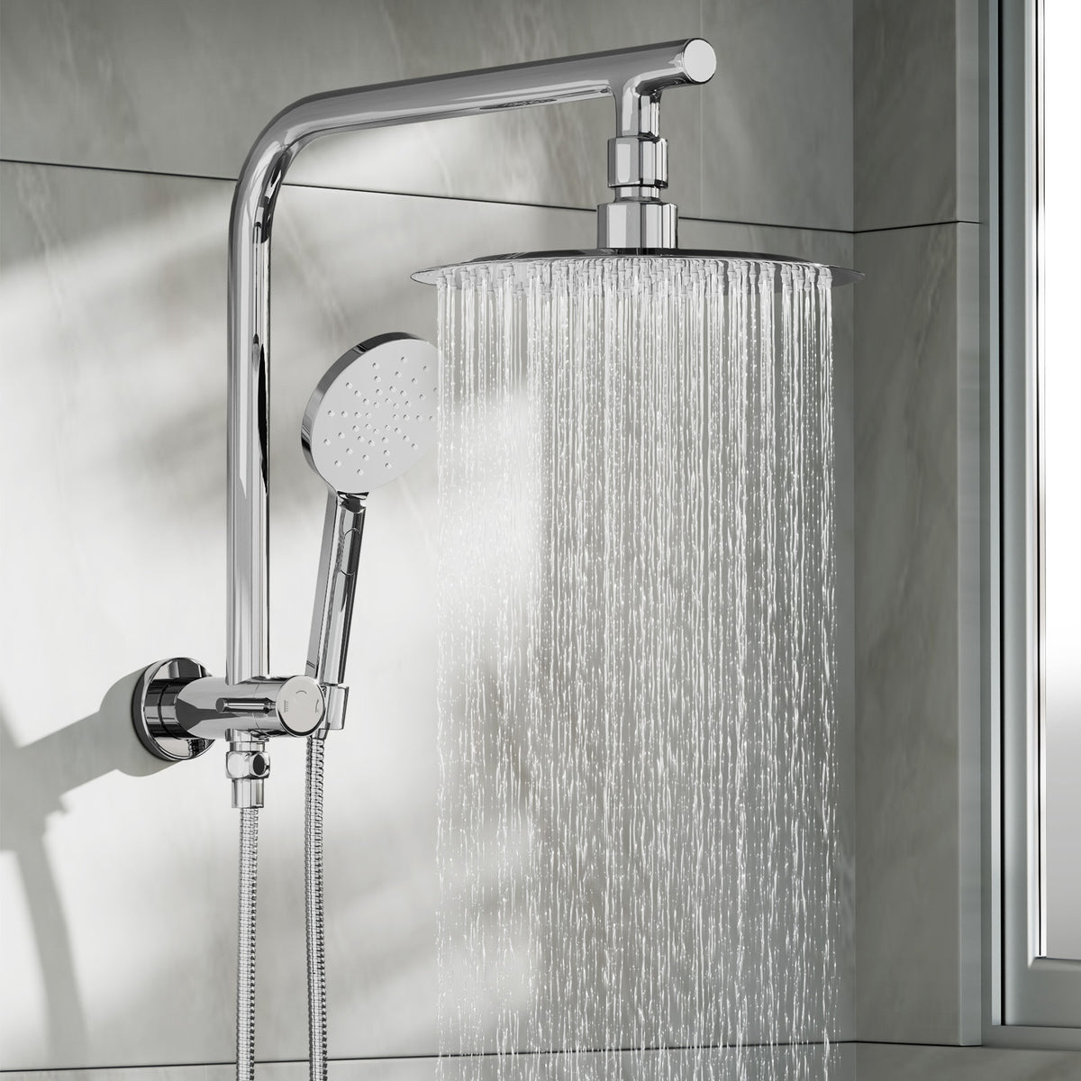 Welba 10" Shower Head Set Square Round Handheld With Shower Mixer Tap Combo WELS