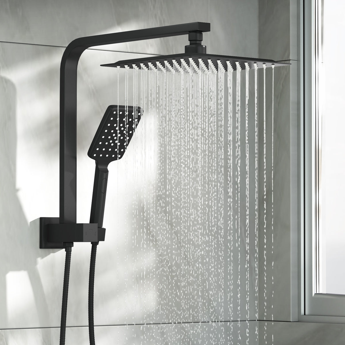 Welba 10" Shower Head Set Square Round Handheld With Shower Mixer Tap Combo WELS