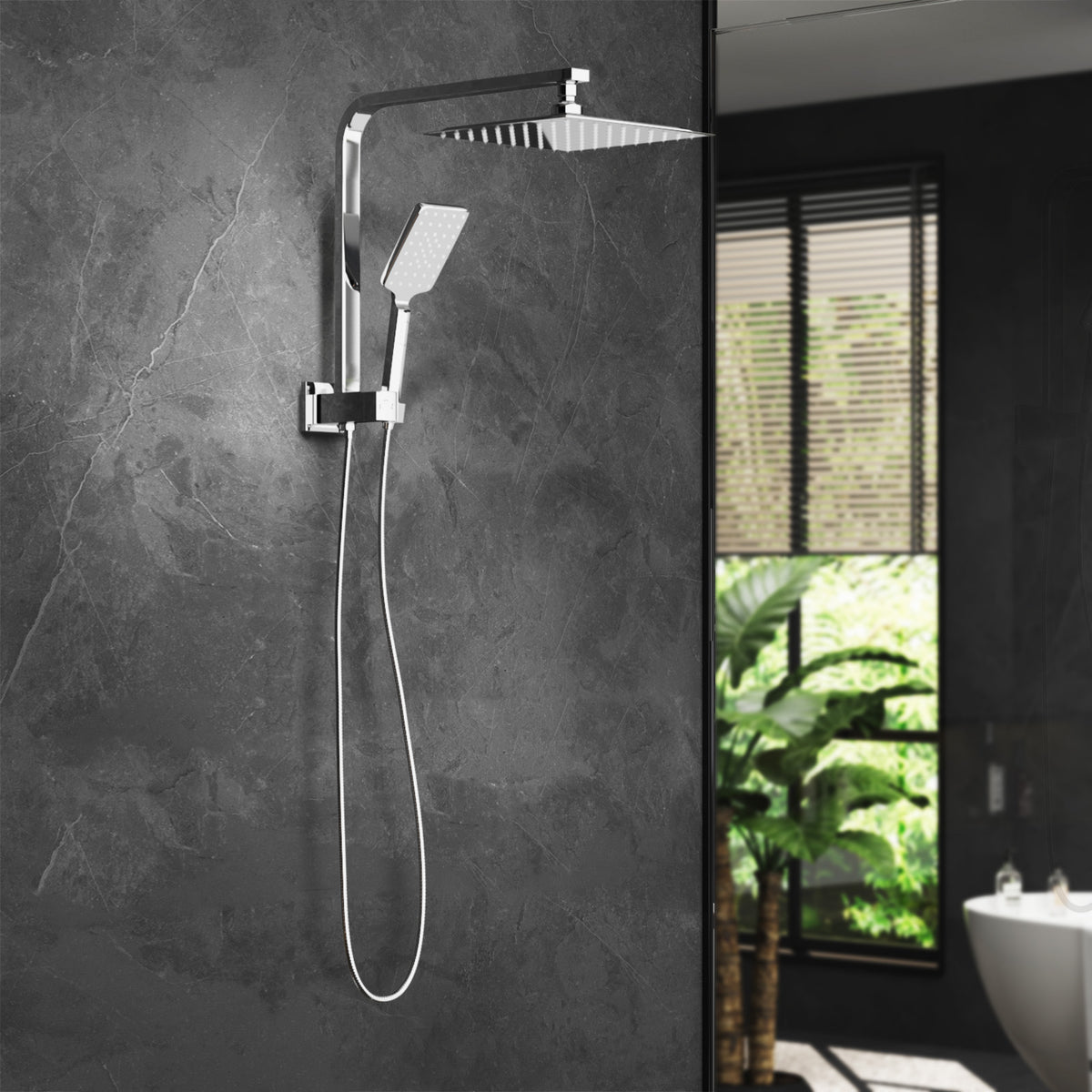 Welba 250mm Shower Head Set Square Round Handheld Shower Mixer Tap Combo WELS