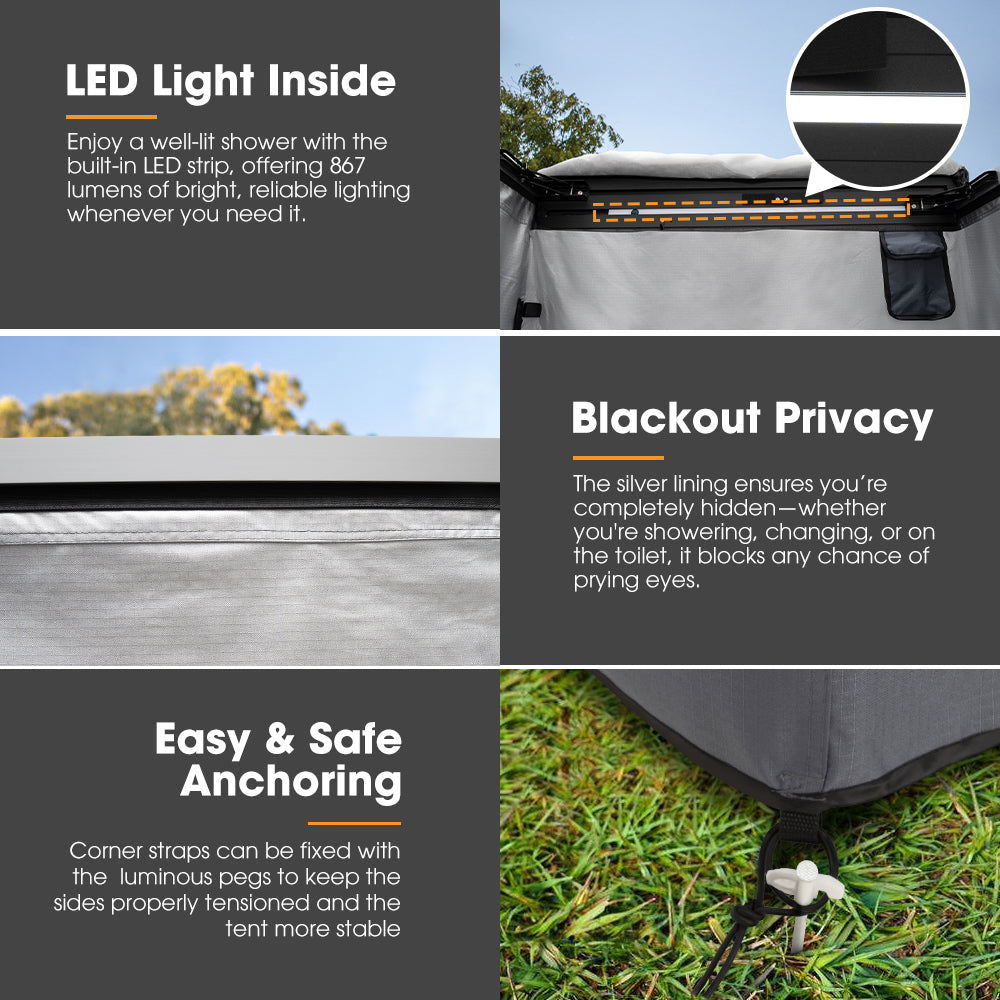San Hima Shower Awning Instant Ensuite Tent Fold-Out Camping Change Room Toilet - Sunyee