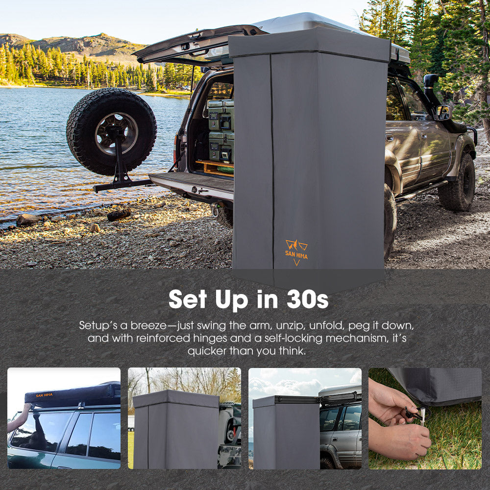 San Hima Shower Awning Tent Instant Fold-Out Ensuite + 8L Gas Hot Water Heater - Sunyee