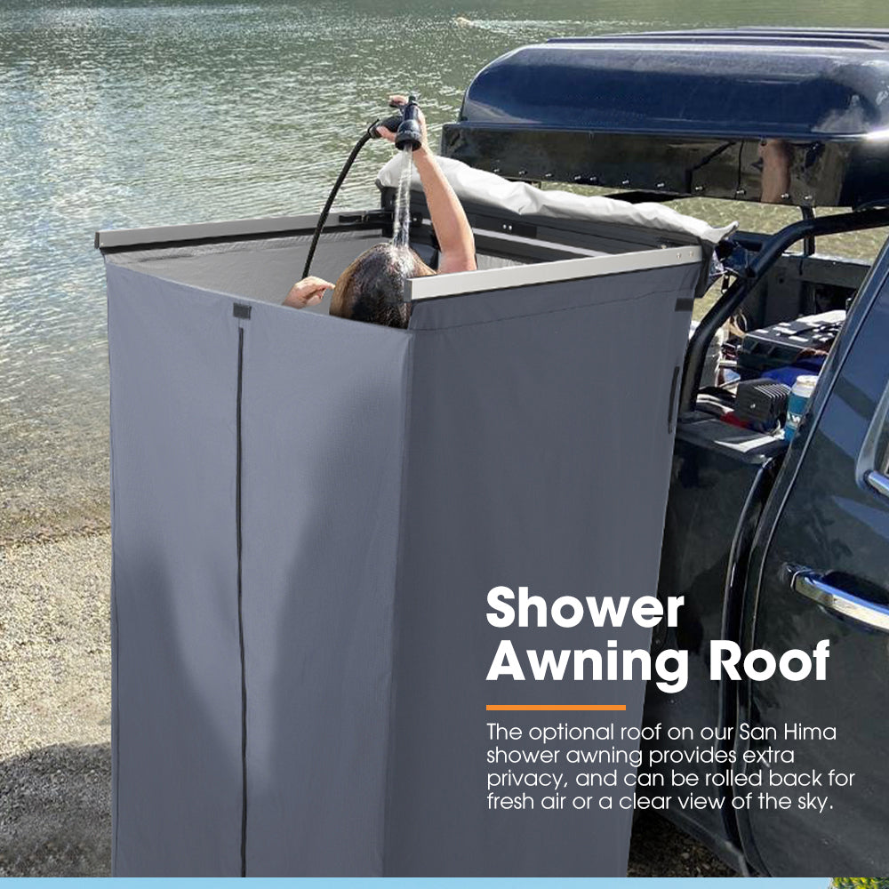 San Hima Shower Awning Instant Tent +Gas Hot Water Heater White+Shower Tent Base - Sunyee