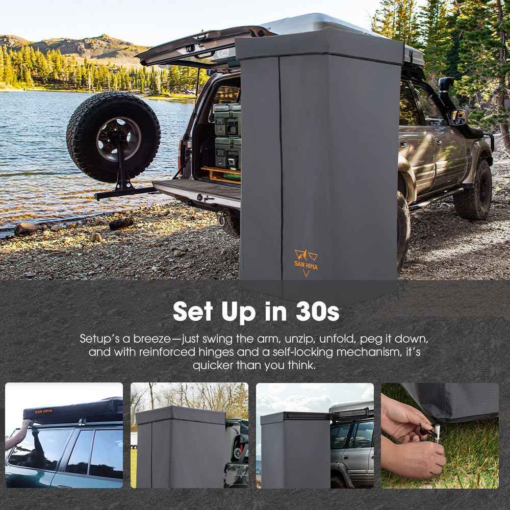 San Hima Shower Awning Tent Instant Ensuite Fold-Out + 8L Gas Hot Water Heater - Sunyee