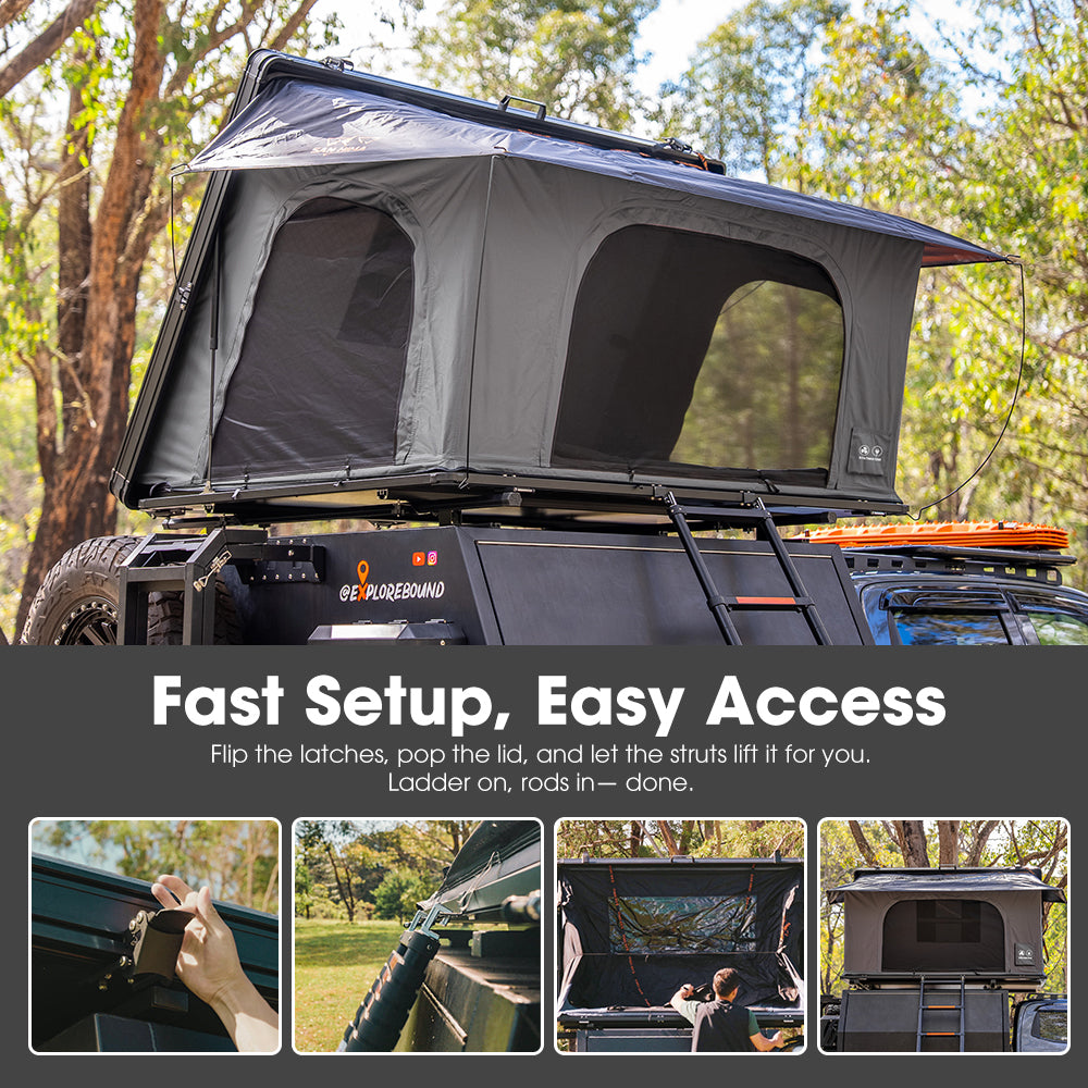 San Hima Kalbarri Side Gen 2 Rooftop Tent Hardshell Waterproof With Ladder 4WD