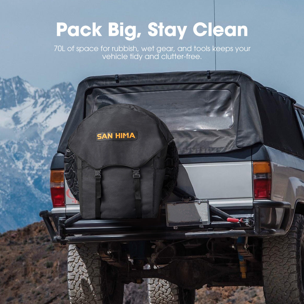 San Hima Spare Wheel Bag 70L Rubbish Bin & Accessory Storage Tote Snatch Rear - Sunyee