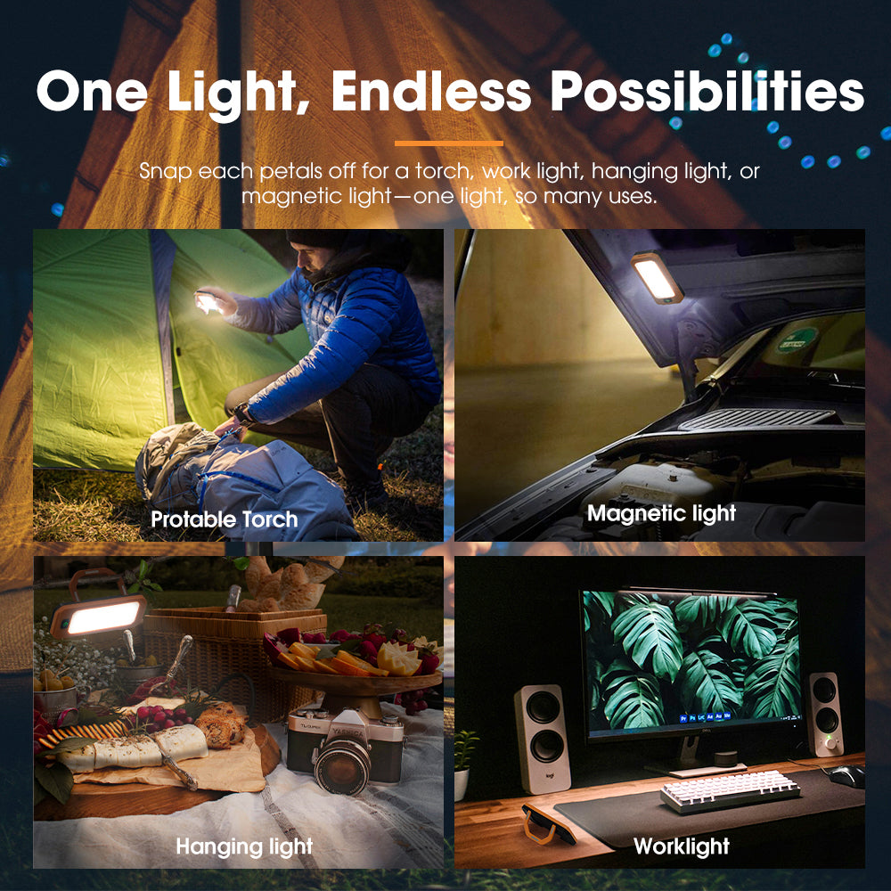 San Hima LED Tripod Light Portable Lithium Telescopic Lamp Camping Rechargeable - Sunyee