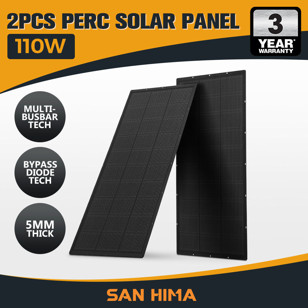 San Hima 110W 170W PERC Solar Panel Kit Mono Multi-busbar Tech Bypass Diode 5MM - Sunyee