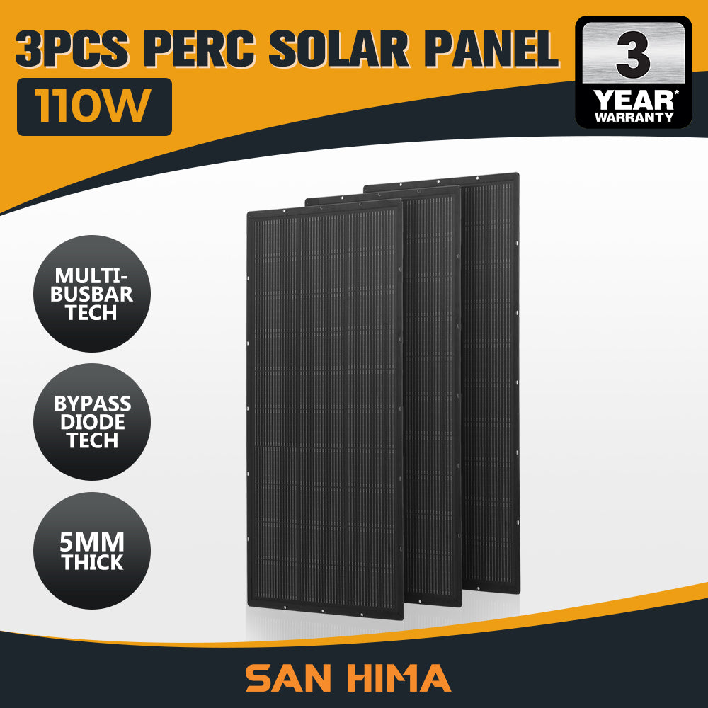 San Hima 110W 170W PERC Solar Panel Kit Mono Multi-busbar Tech Bypass Diode 5MM - Sunyee
