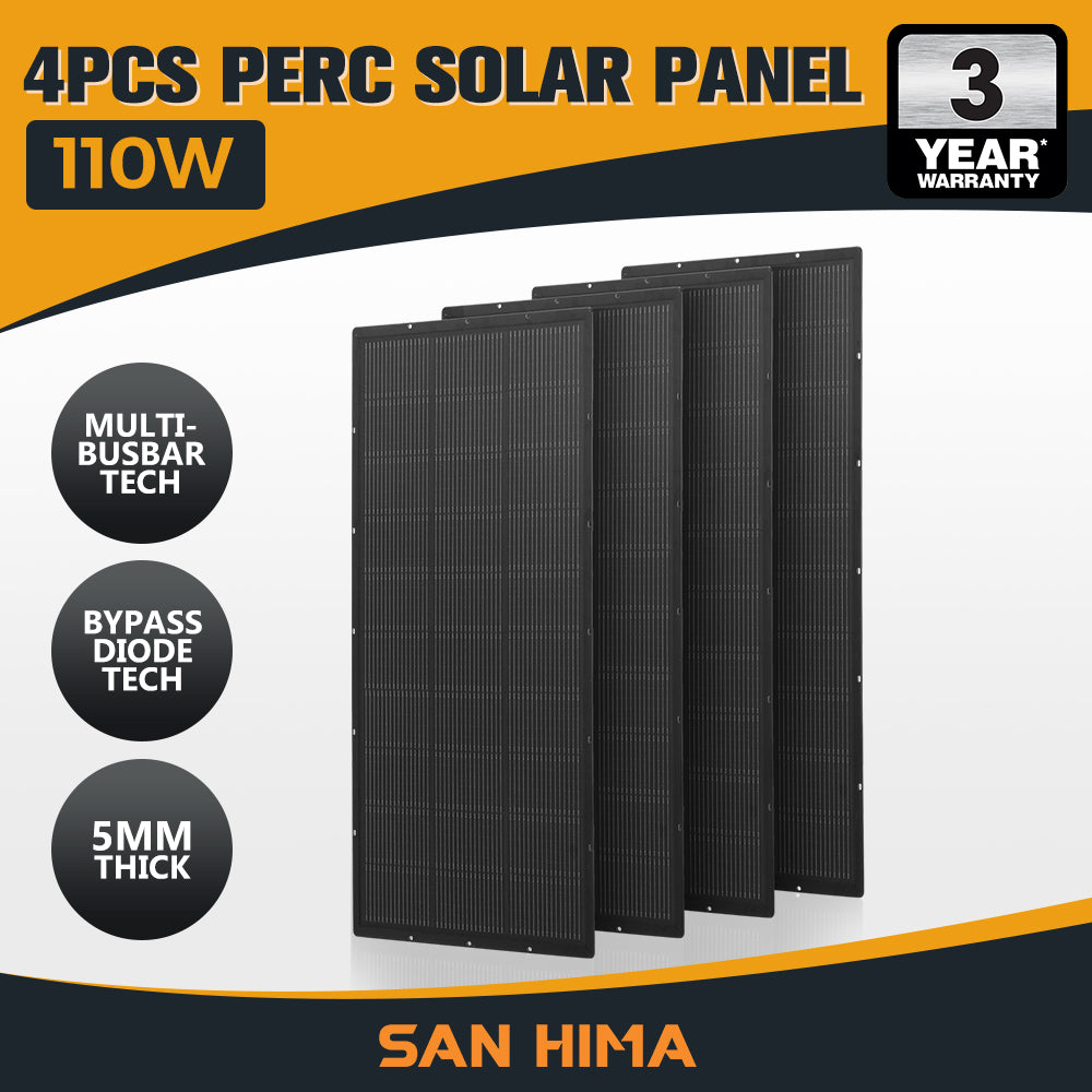 San Hima 110W 170W PERC Solar Panel Kit Mono Multi-busbar Tech Bypass Diode 5MM - Sunyee