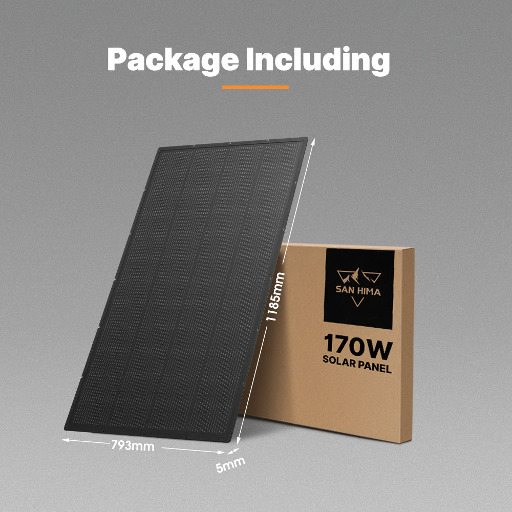 San Hima 170W PERC Solar Panel Kit Mono Multi-busbar Tech Bypass Diode 5MM