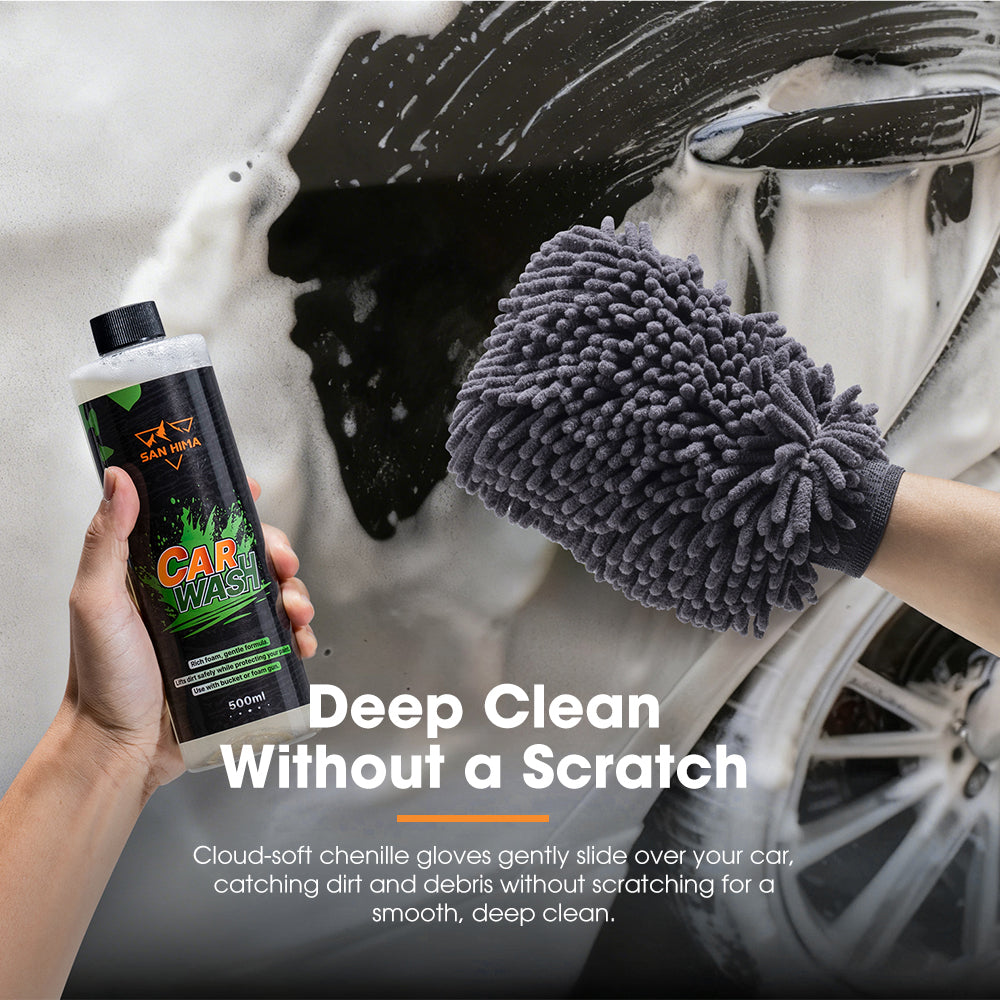 San Hima 10PCS Car Cleaning Kit Interior Exterior Detail Wash Care Polish Bucket