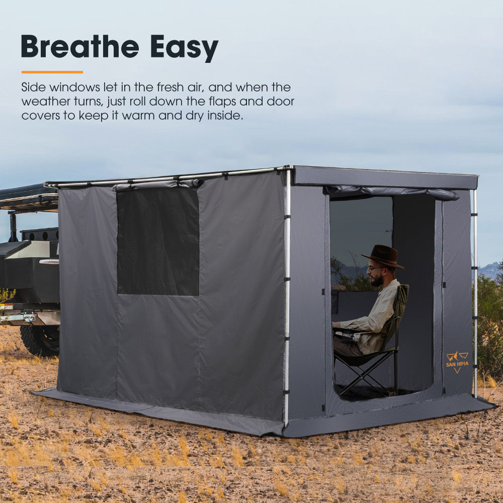 San Hima Car Side Awning 2.5x3m + Awning Tent Portable Waterproof SUV Camping Shade - Sunyee