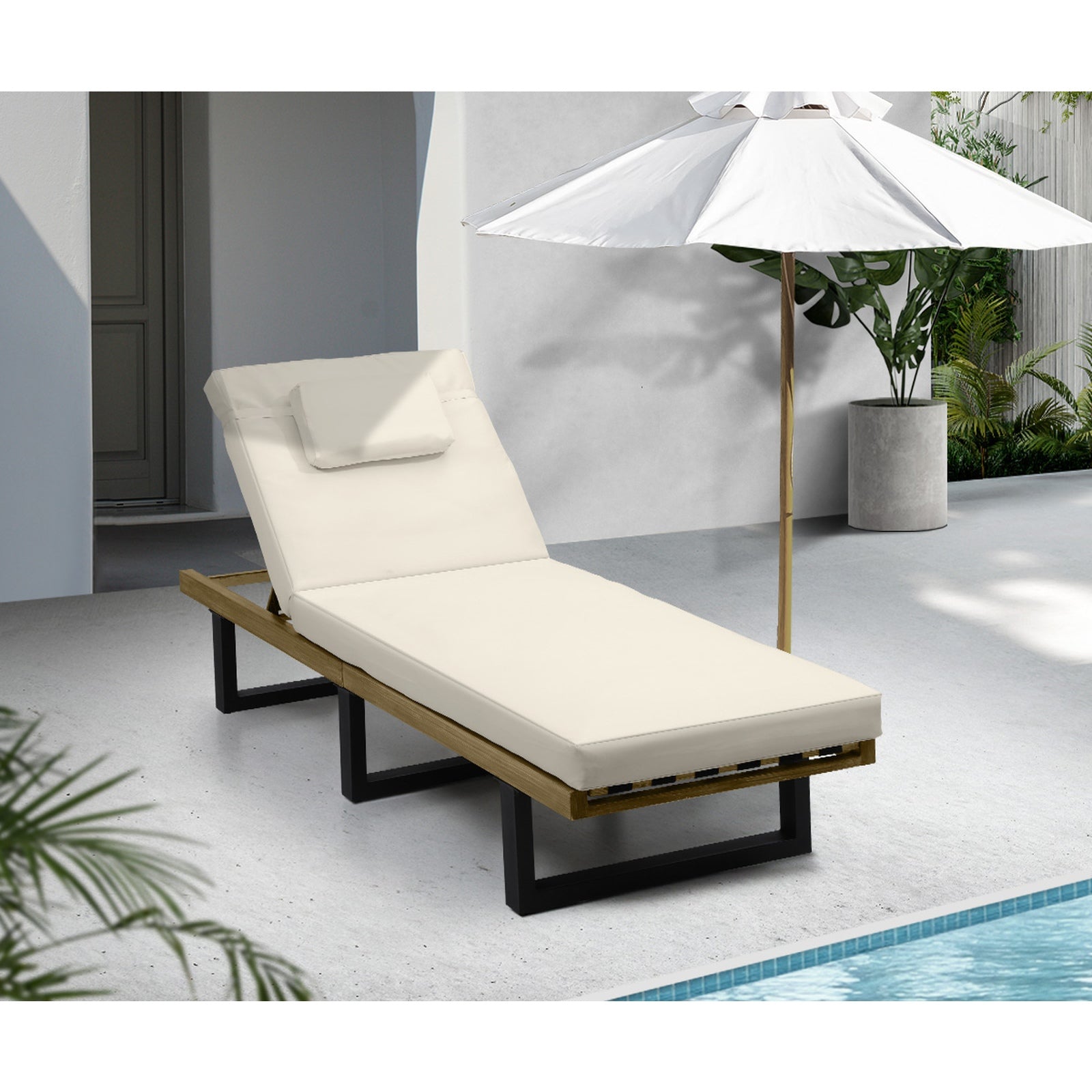Livsip Sun Lounge Outdoor Lounger Chairs Garden Patio Furniture Day Bed - Sunyee