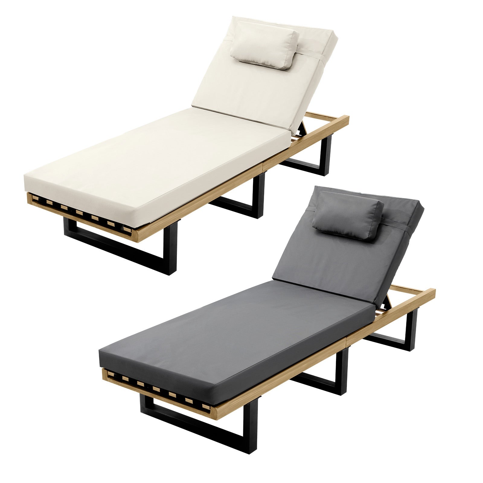 Livsip Sun Lounge Outdoor Lounger Chairs Garden Patio Furniture Day Bed - Sunyee