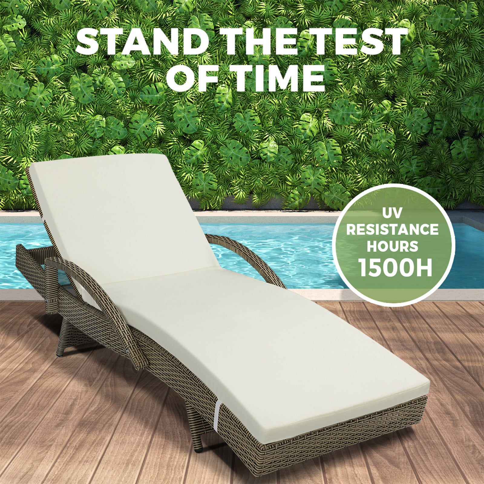 Livsip Sun Lounger Wicker Lounge Day Bed Sofa Outdoor Patio Set Pool Furniture - Sunyee