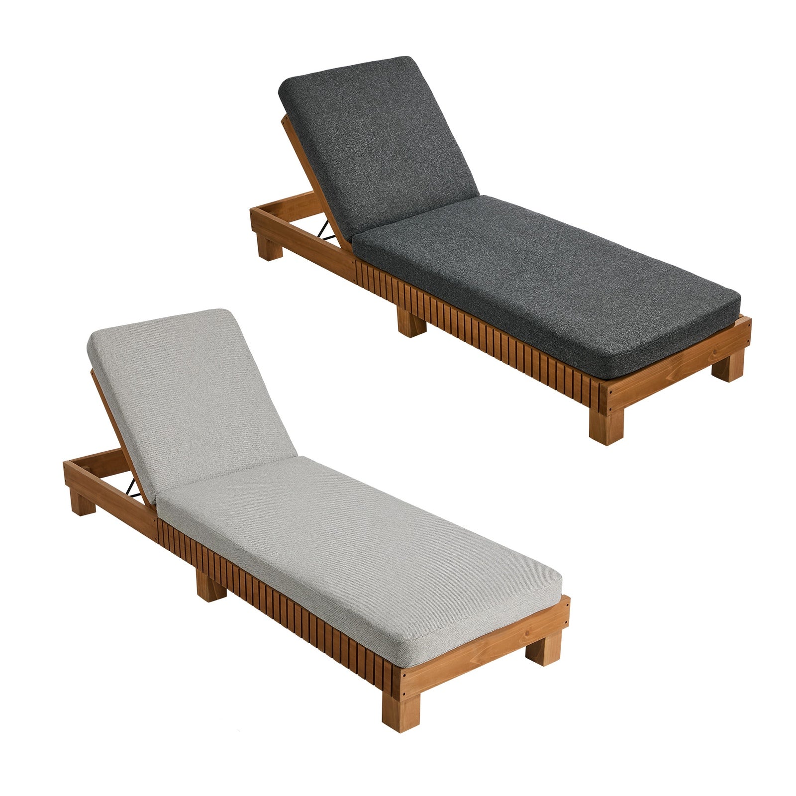 Livsip Sun Lounge Outdoor Wooden Lounger Day Bed Beach Chair Patio Furniture