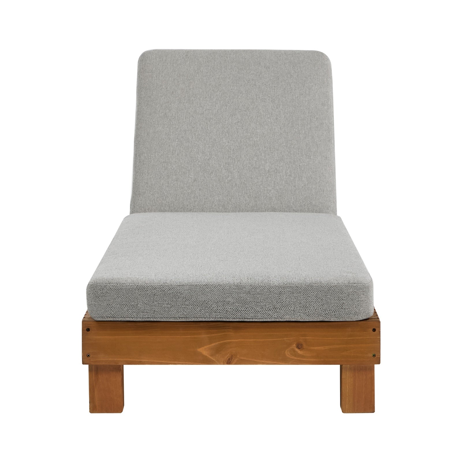 Livsip Outdoor Sun Lounge Wooden Lounger Day Bed Recliner Patio Furniture Beige