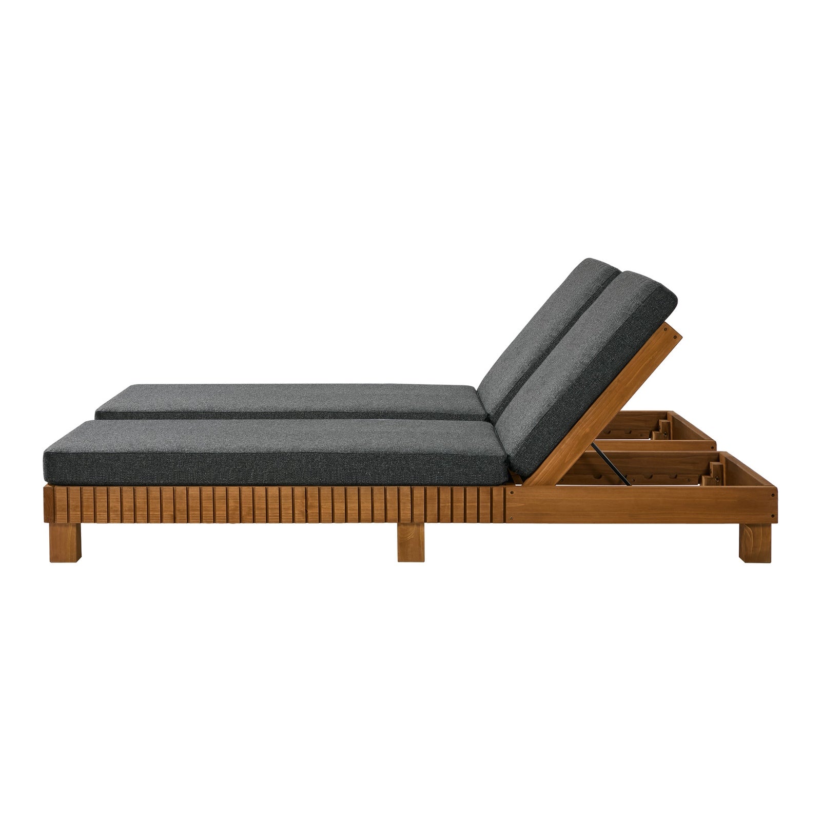 Livsip Sun Lounge Set with Table Outdoor Lounge Daybed Recliner Furniture Grey