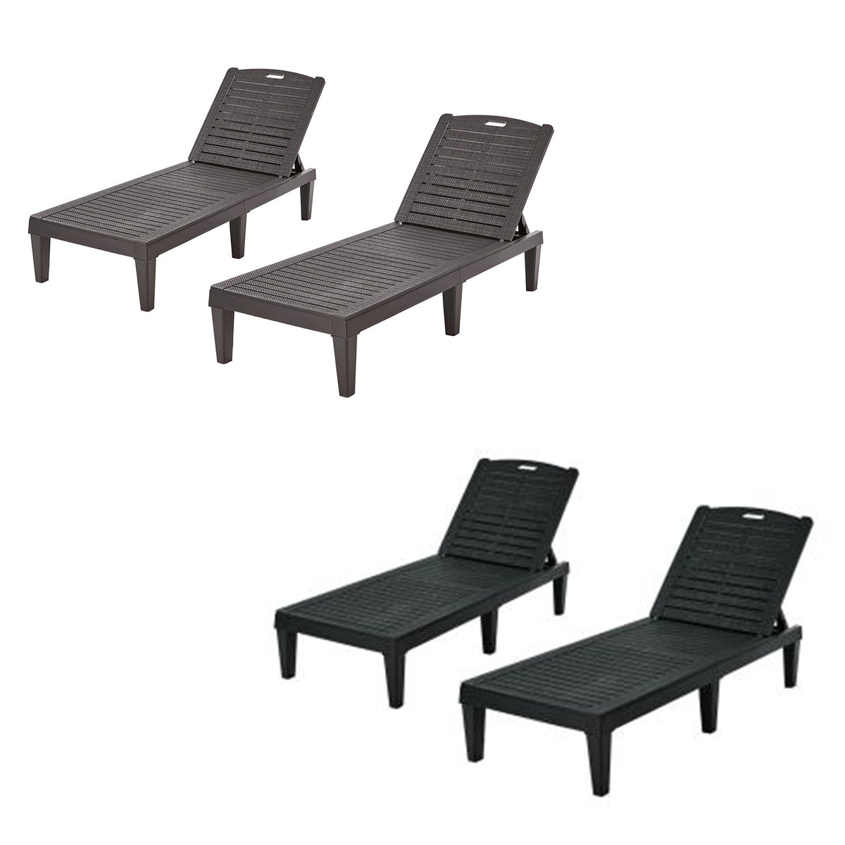 Livsip 2PCS Sun Lounge Outdoor Lounger Beach Chair Patio Garden Furniture