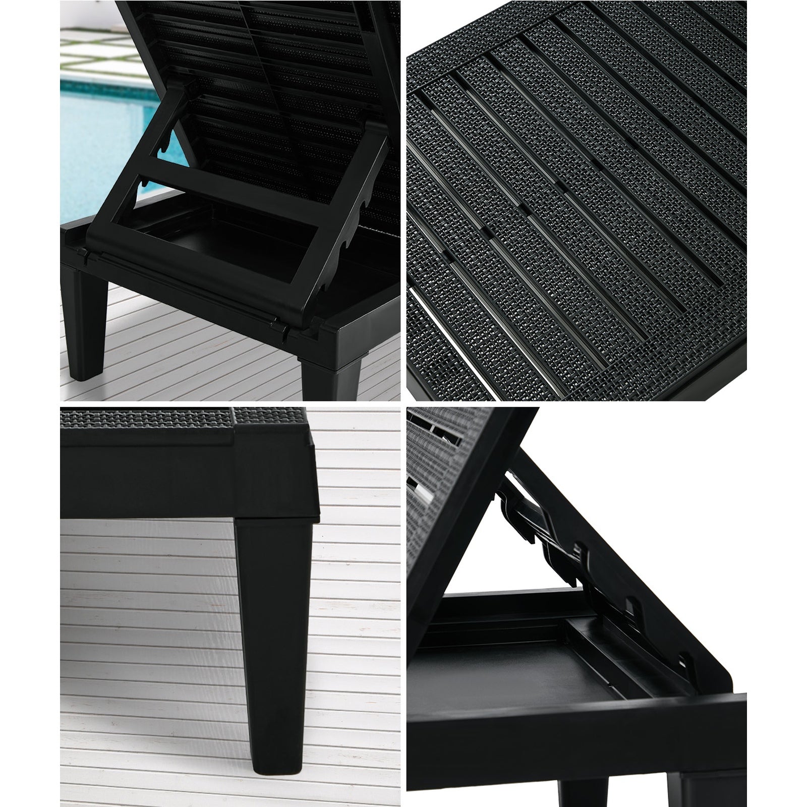 Livsip Sun Lounge Adjustable Outdoor Chaise Lounge Chair Patio Furniture