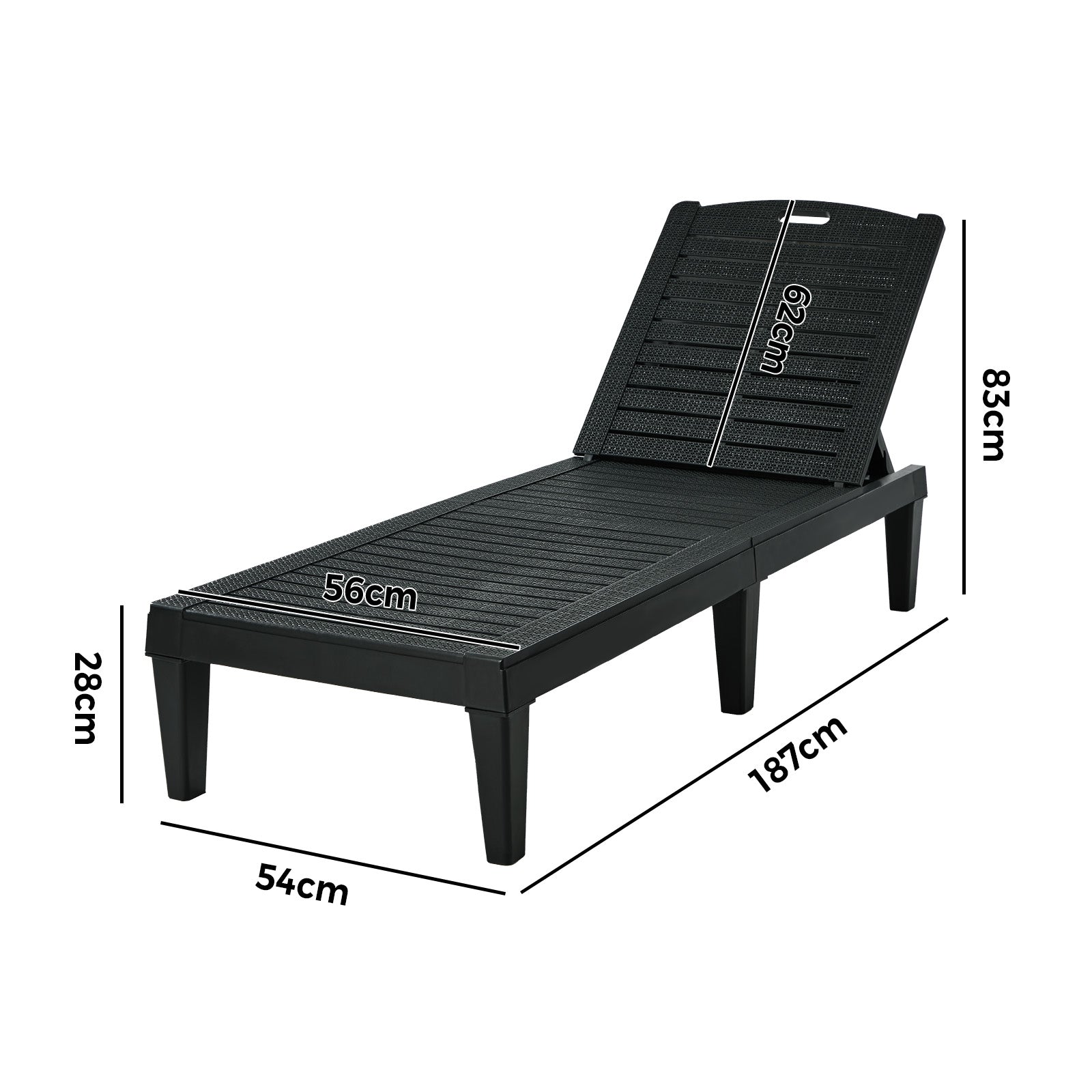 Livsip Sun Lounge Adjustable Outdoor Chaise Lounge Chair Patio Furniture