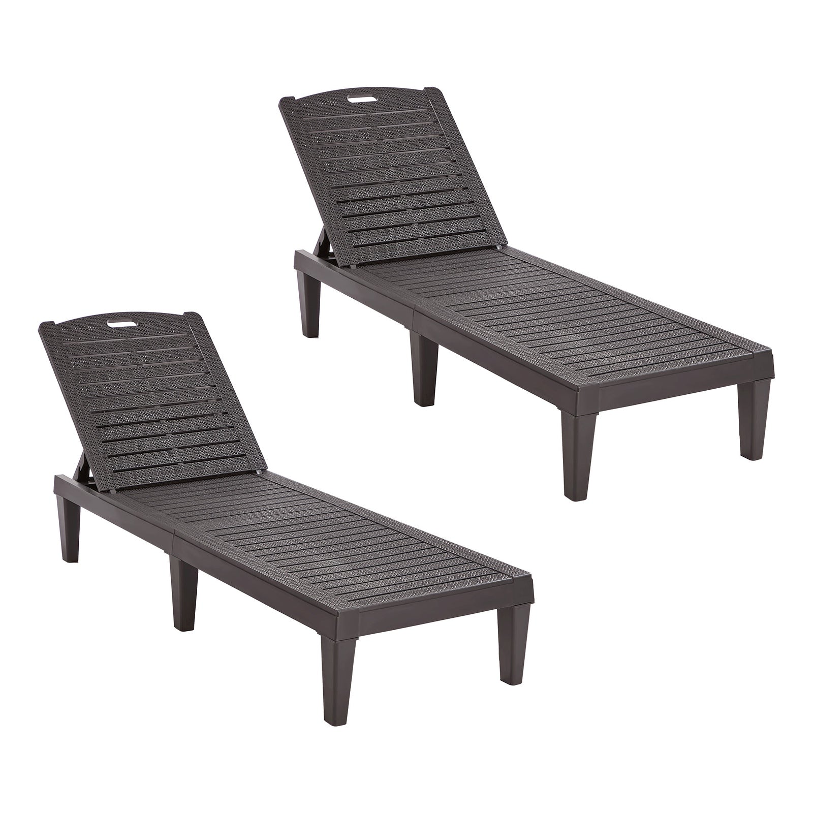 Livsip 3PCS Sun Lounge Set Outdoor Lounger Chair and Table Patio Furniture Brown