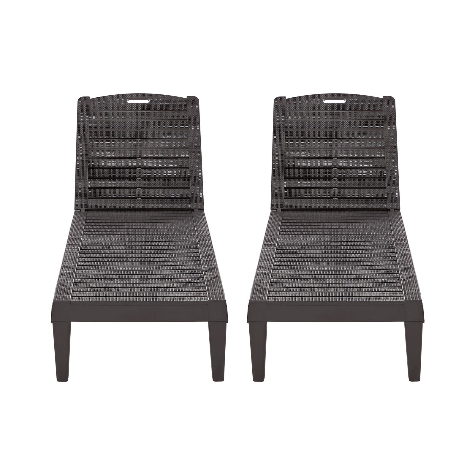 Livsip 3PCS Sun Lounge Set Outdoor Lounger Chair and Table Patio Furniture Brown