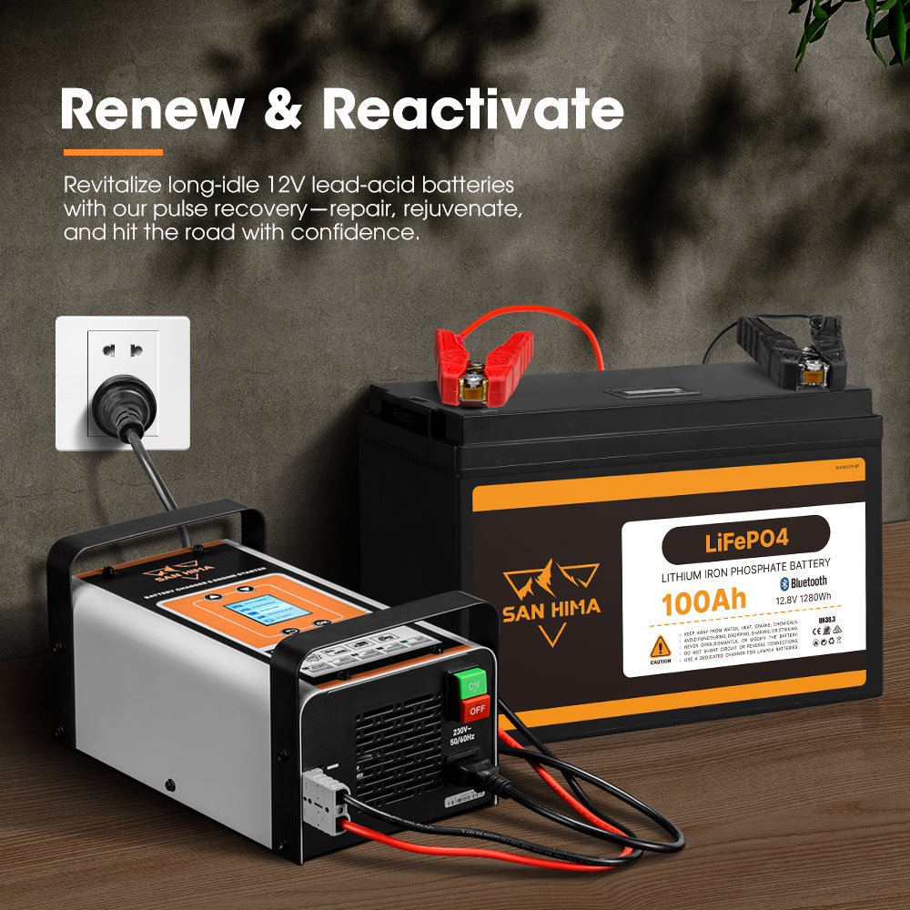 San Hima 40A Smart Battery Charger & Engine Starter For Lead Acid LiFePo4 AGM - Sunyee