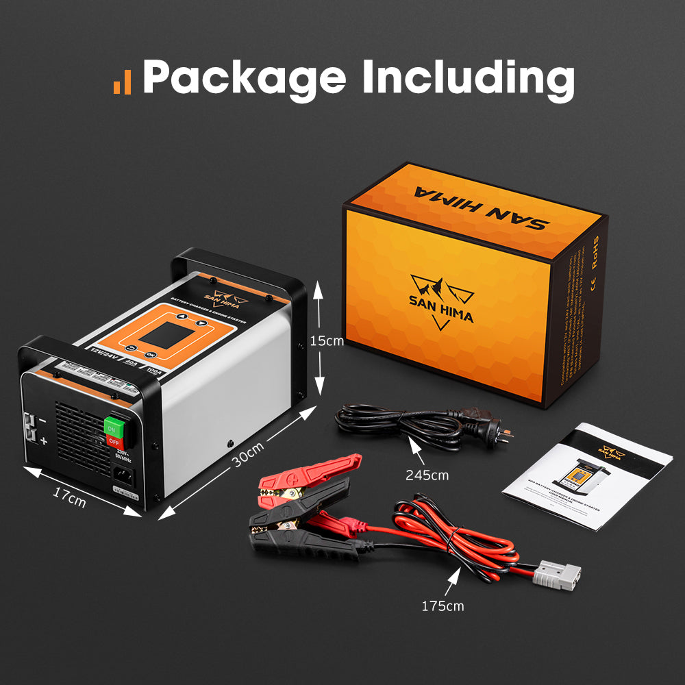San Hima 40A Smart Battery Charger & Engine Starter For Lead Acid LiFePo4 AGM - Sunyee