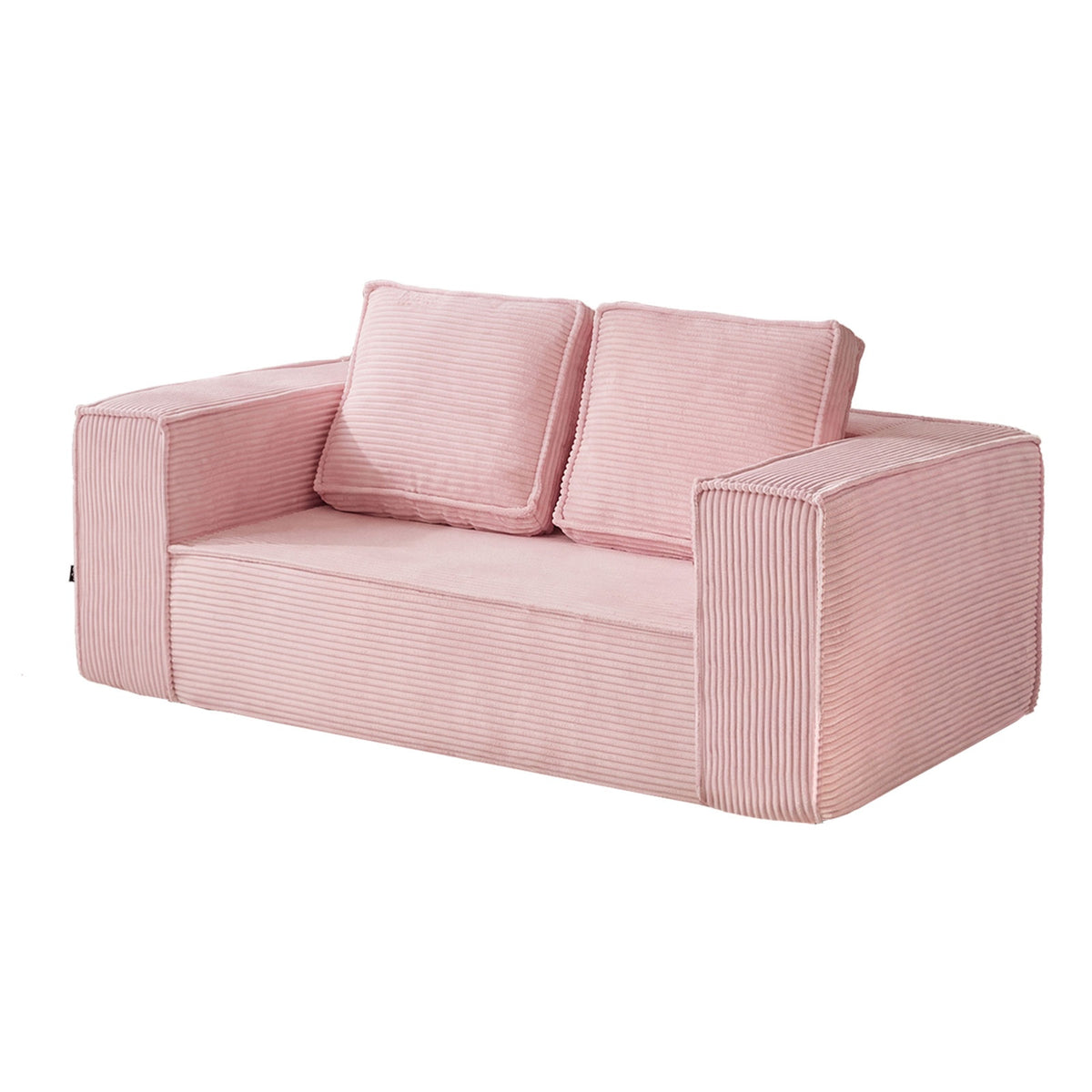 Oikiture Compressed Foam Kids Sofa 2 Seater Pets Pink Couch Chair Corduroy