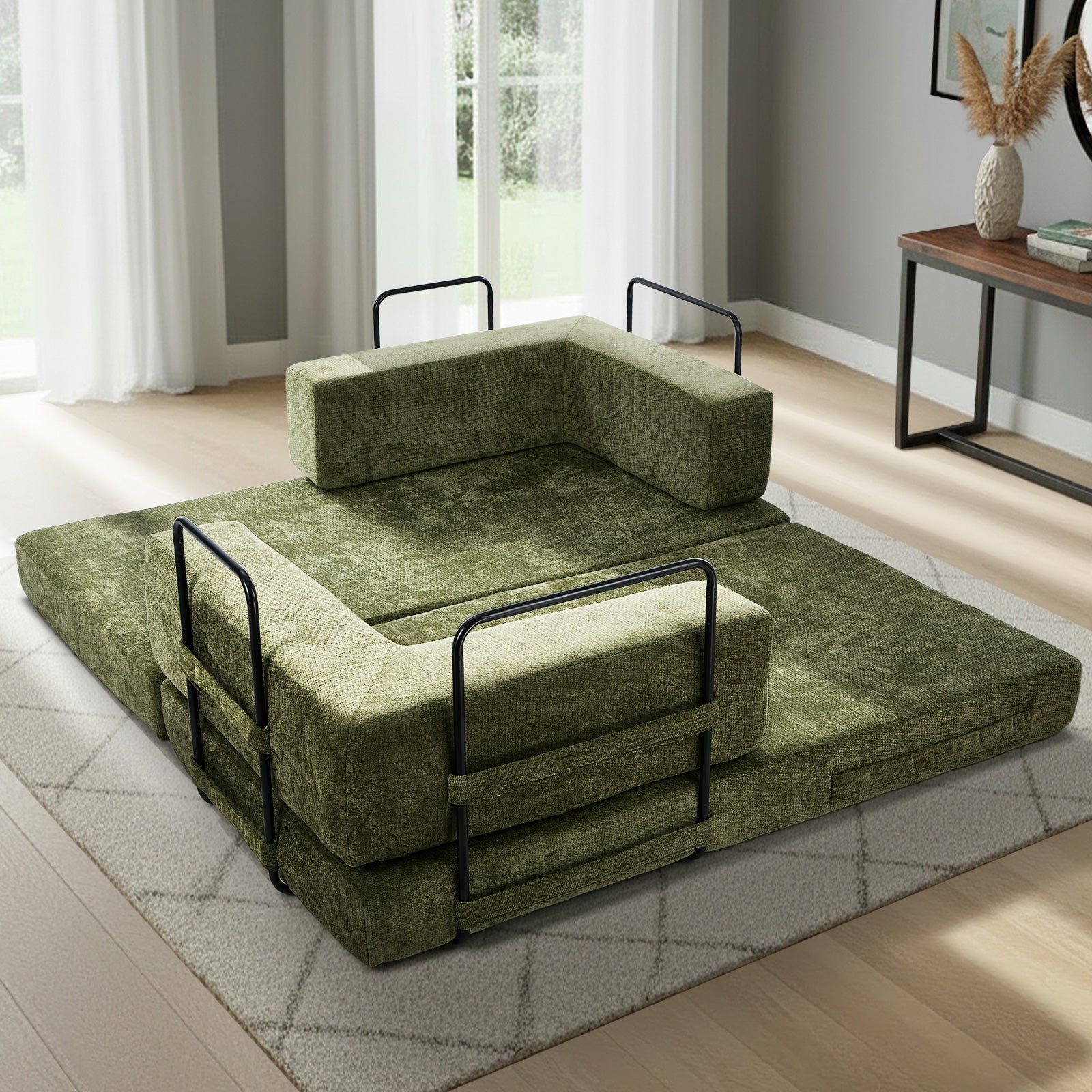 Oikiture Convertible Sofa Bed Sleeper Futon Pull Out Couch Beds - Sunyee