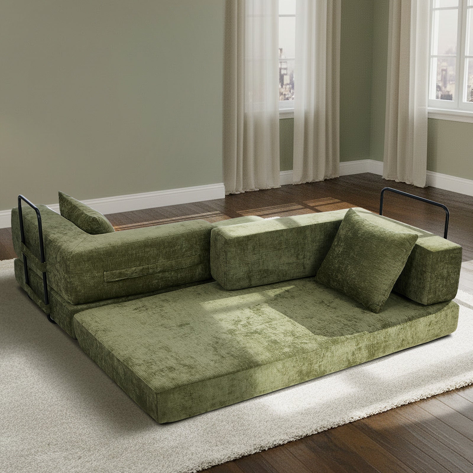 Oikiture Convertible Sofa Bed Sleeper Futon Pull Out Couch Beds - Sunyee