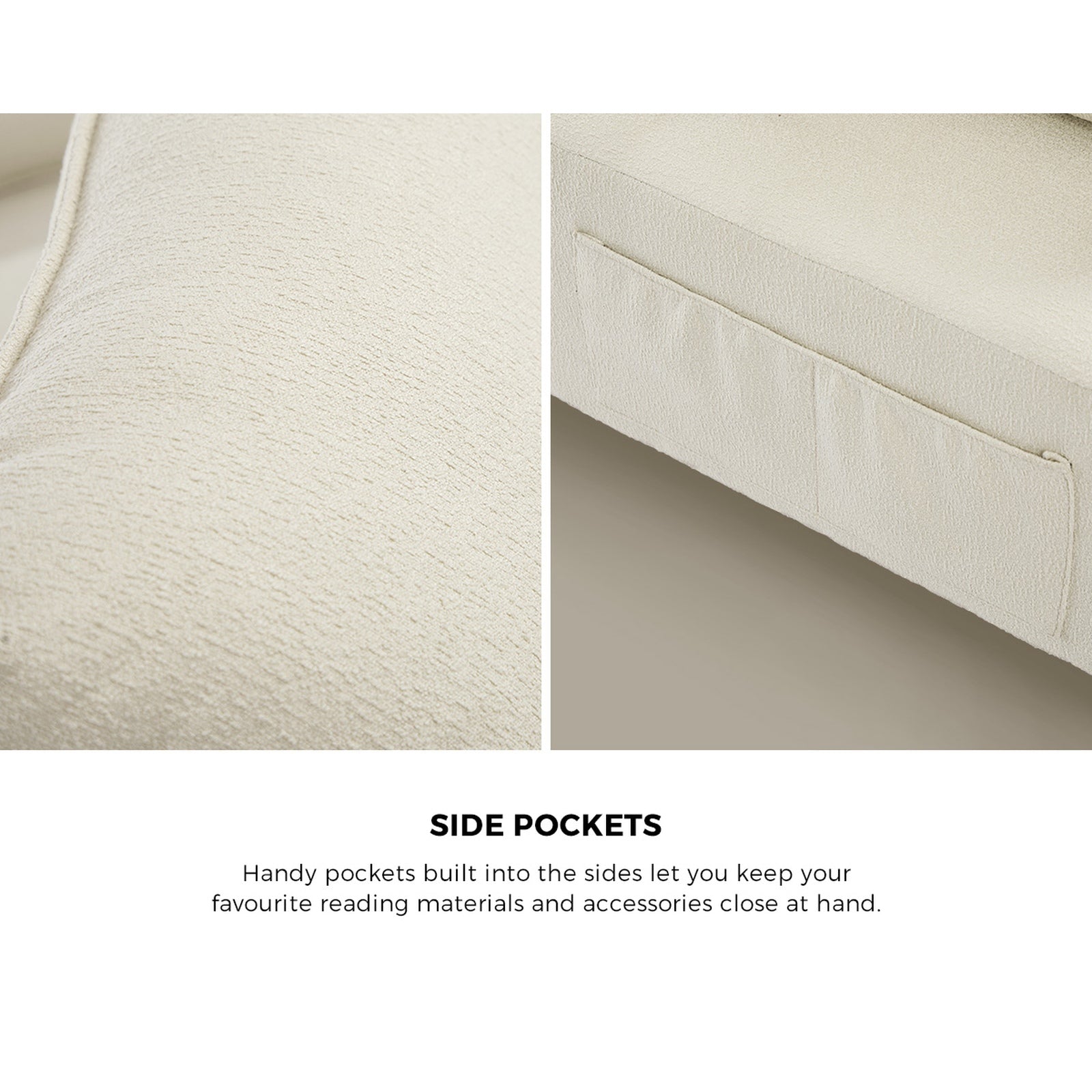 Oikiture 5 Seater Couch Sofa Chenille Adjustable Armrest Side Pockets Chair - Sunyee