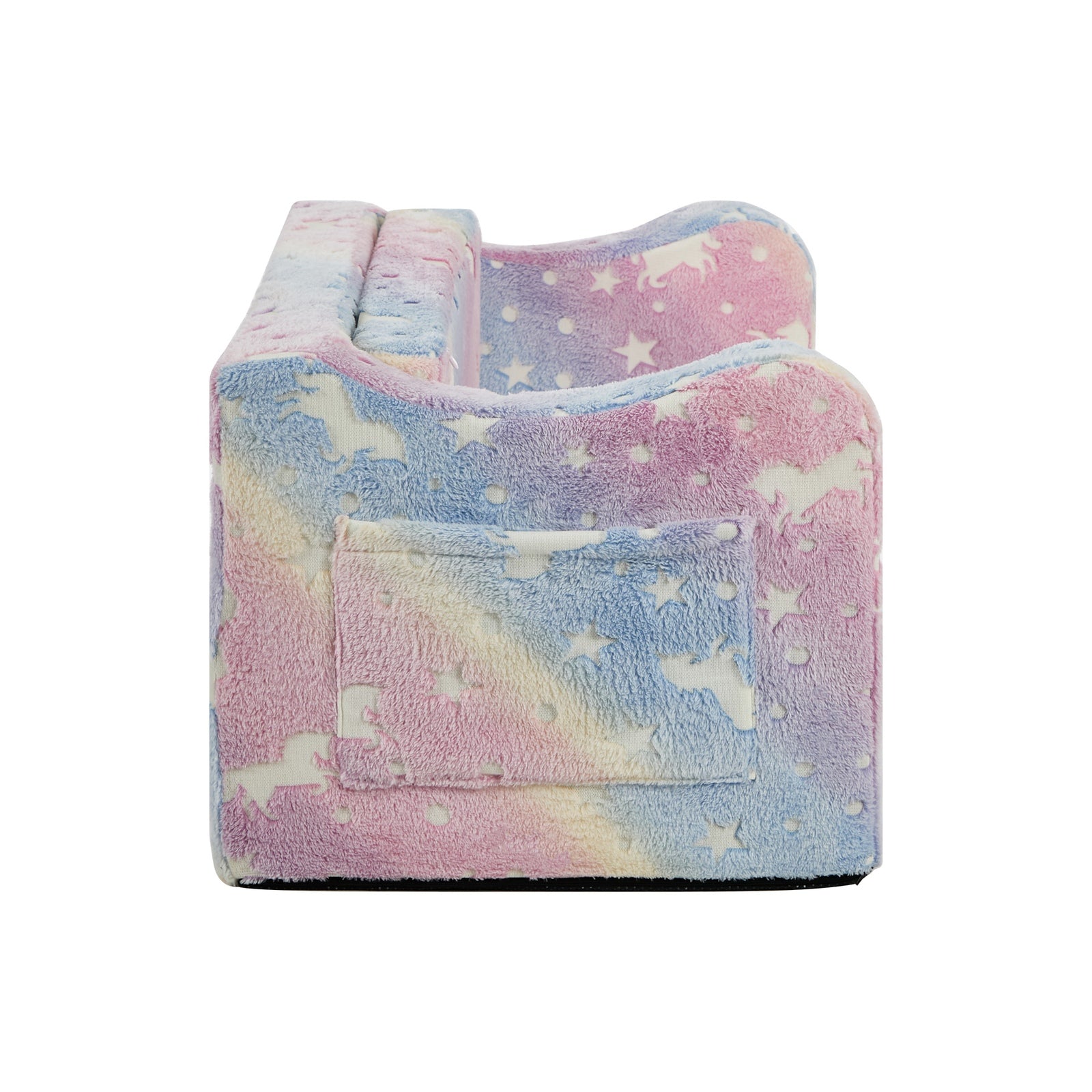 Oikiture 2-in-1 Kids Fold Out Sofa Bed Dinosaur Flannel Toddler Couch Chair Pink