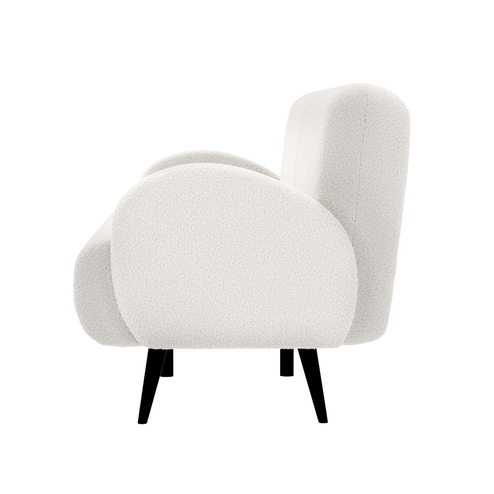Oikiture Boucle Sofa Luxury 3 Seater Couch Fleece Chair Office Lounge White - Sunyee