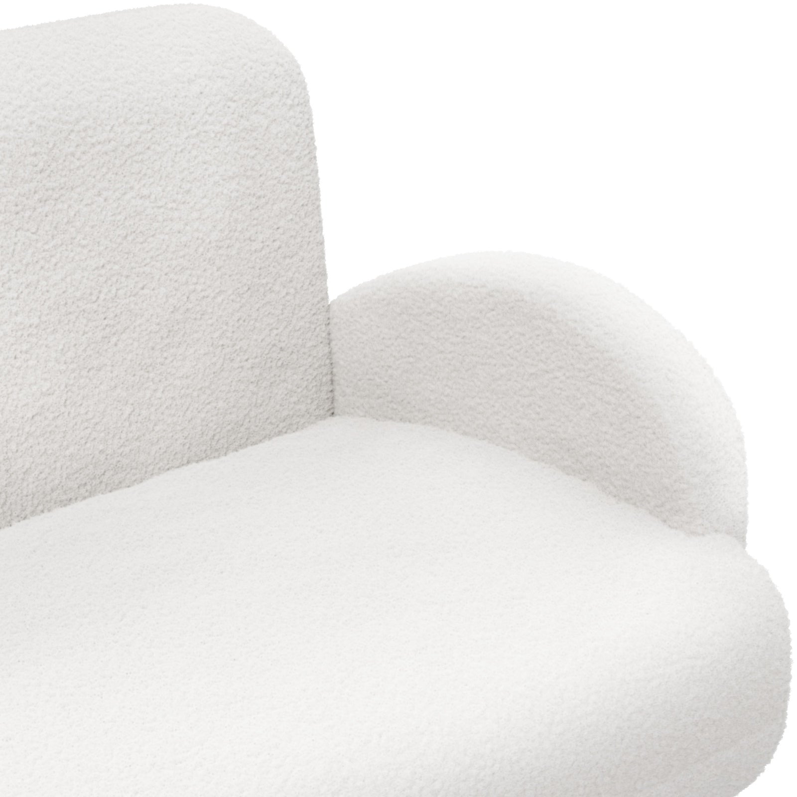 Oikiture Boucle Sofa Luxury 3 Seater Couch Fleece Chair Office Lounge White - Sunyee