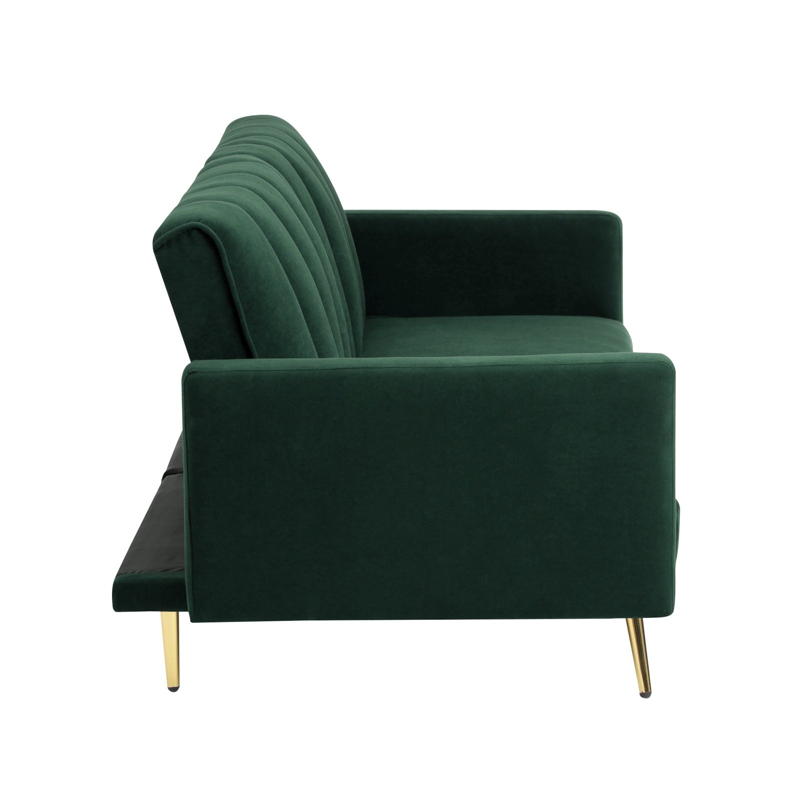 Oikiture 3 Seater Sofa Bed Couch Convertible Lounge Recliner Beds Velvet Green - Sunyee