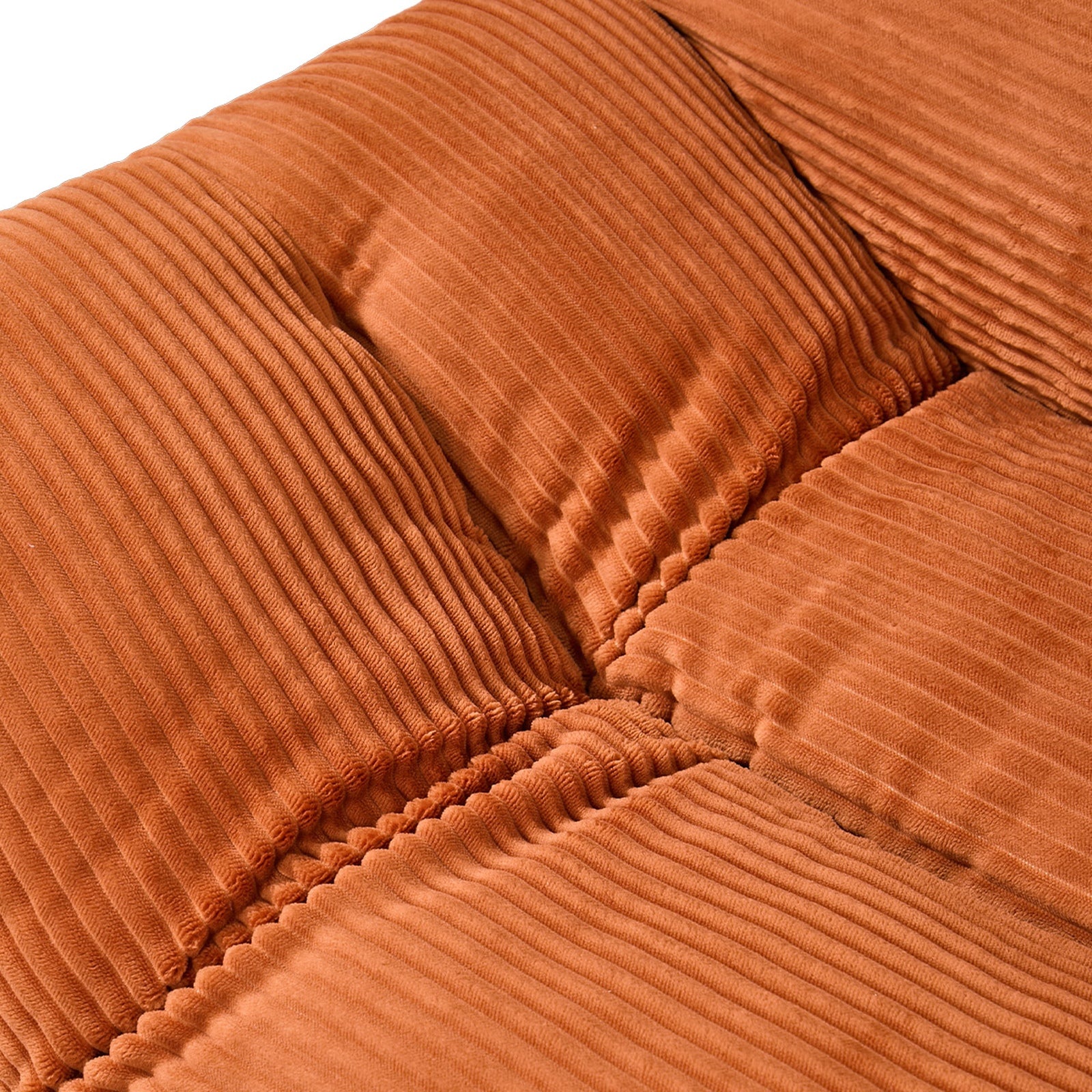 Oikiture Sofa Bed Recliner Lounge Couch Convertible Corduroy Burnt Orange