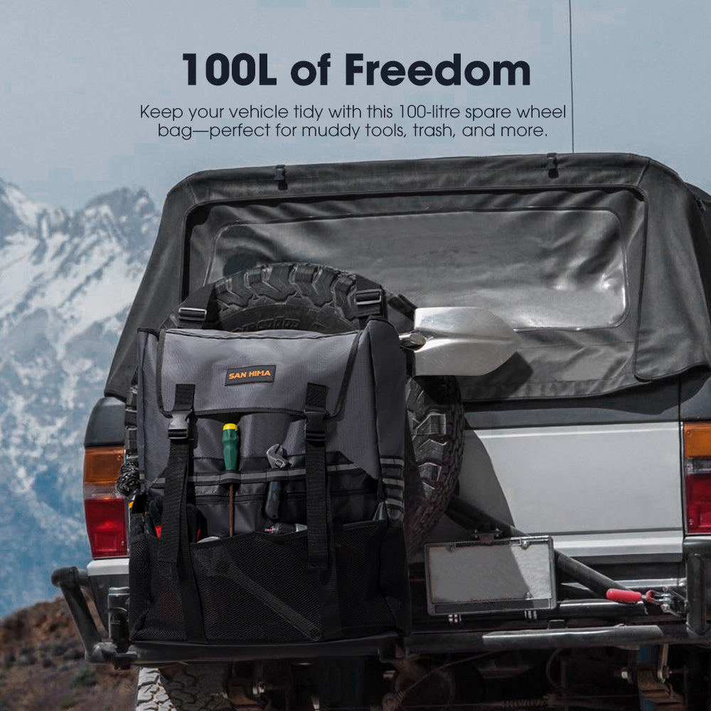 San Hima 100L Spare Wheel Bin & Accessory Bag  Recovery Storage Bag 4x4 4WD - Sunyee