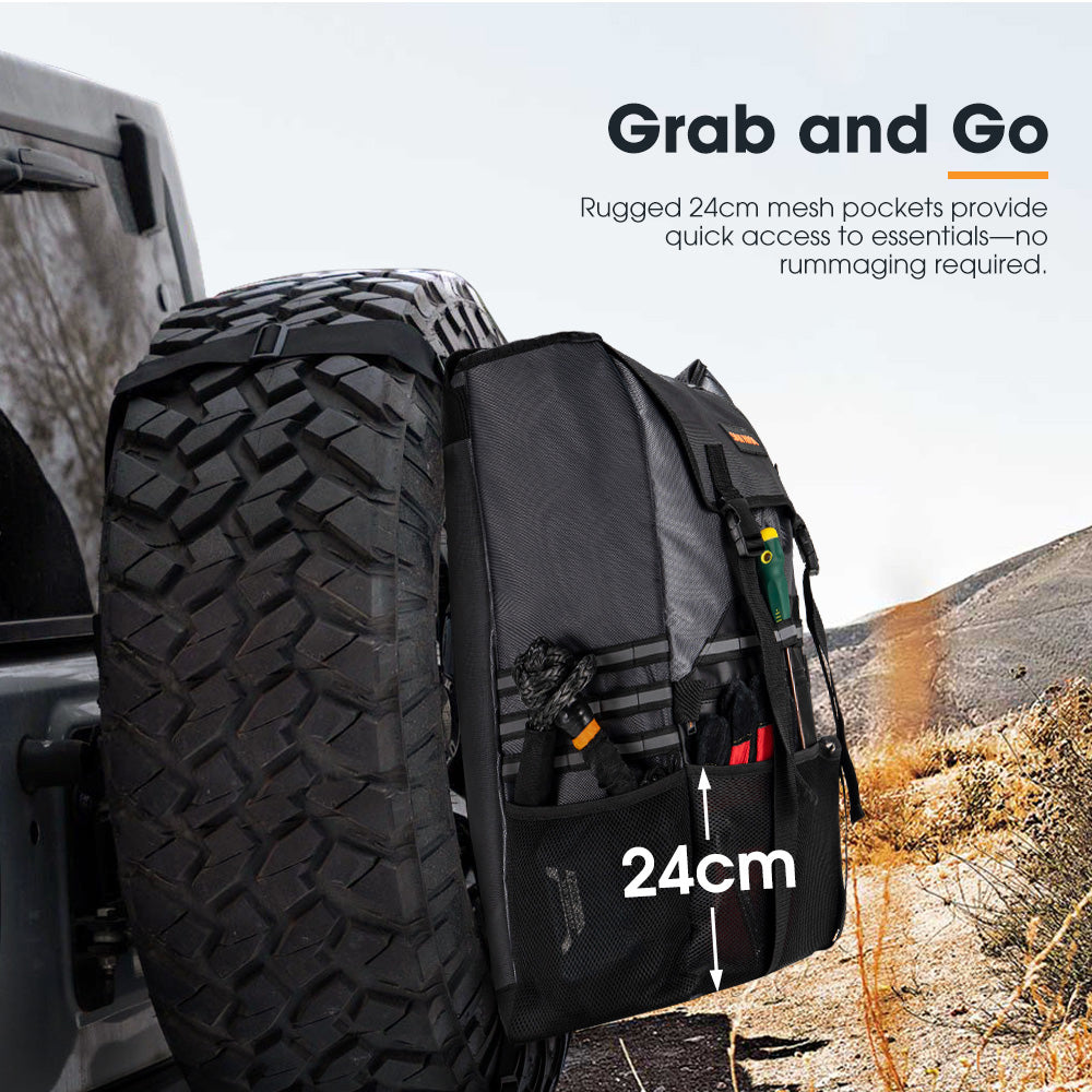 San Hima 100L Spare Wheel Bin & Accessory Bag  Recovery Storage Bag 4x4 4WD - Sunyee