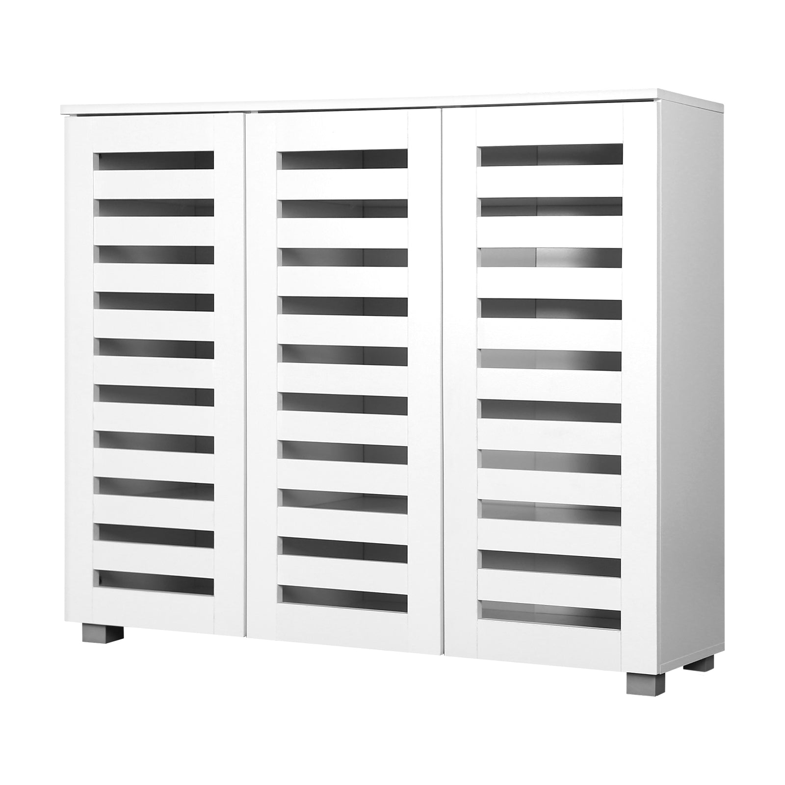 Oikiture Shoes Rack Shoe Storage Cabinet Organiser Shelf Cupboard White Wooden - Sunyee