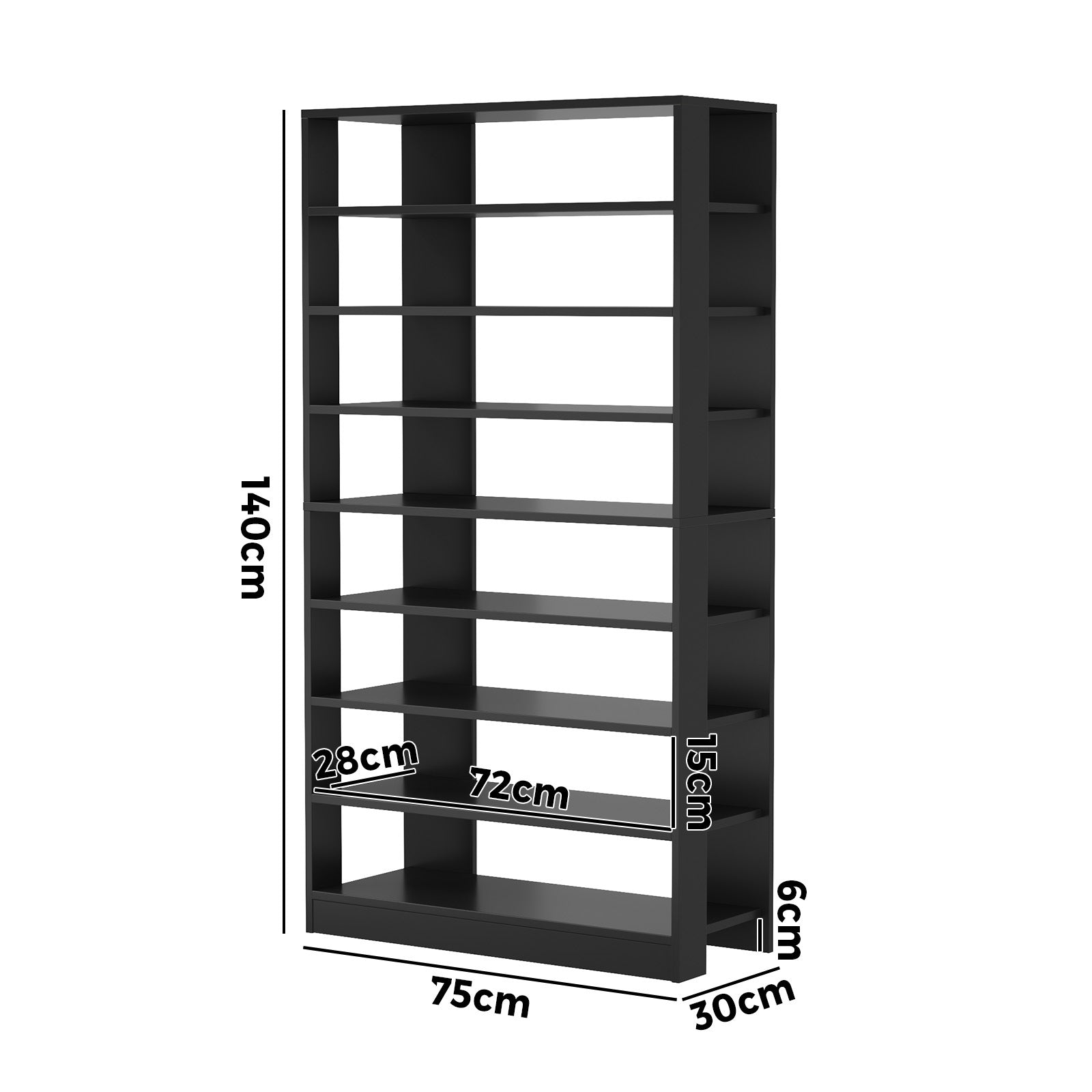 Oikiture Shoe Rack 9 Tiers Shelf Storage Cabinet Organiser 54 Pairs Black
