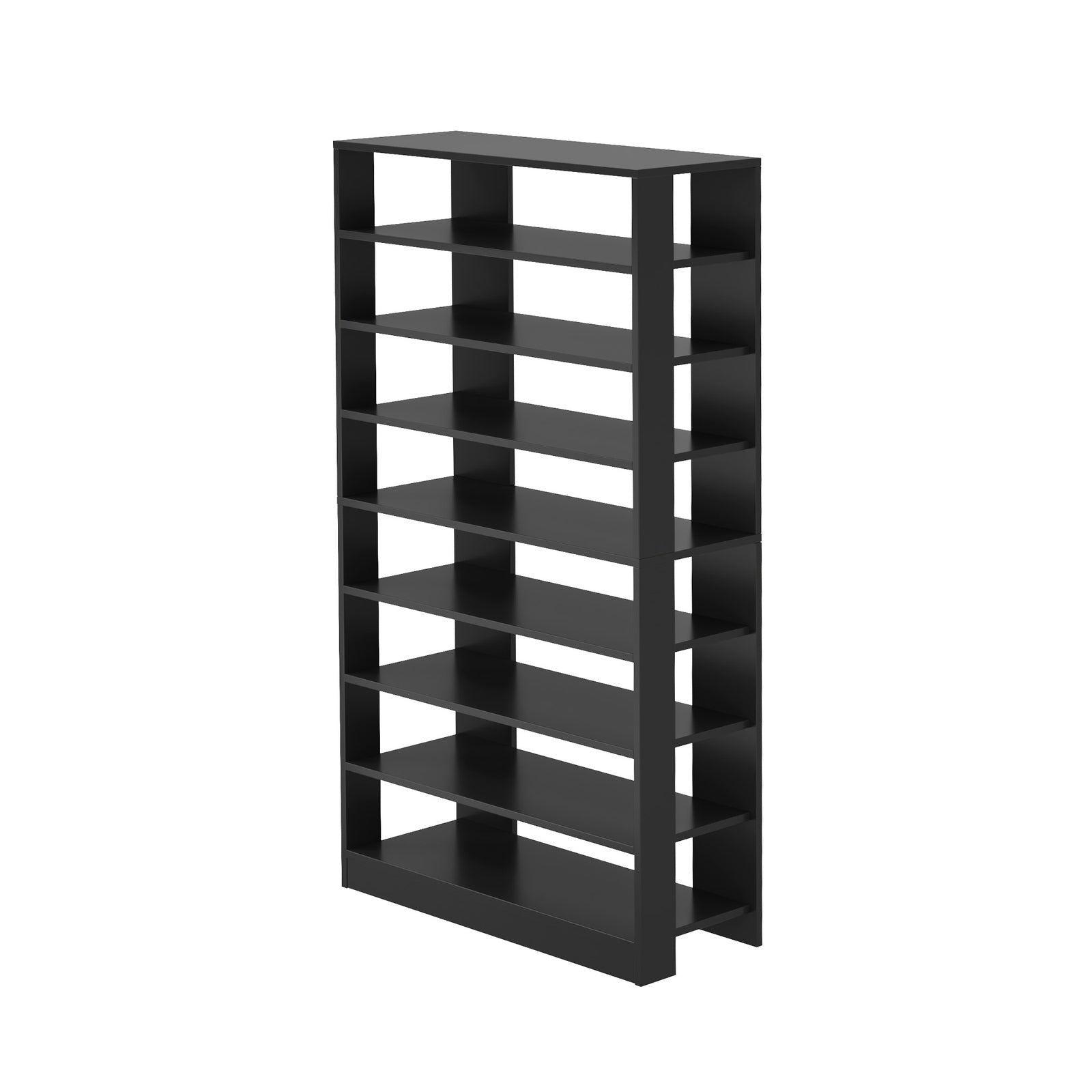 Oikiture 9 Tiers Shoe Rack Open Shelf Storage Organiser White/Natural/Black