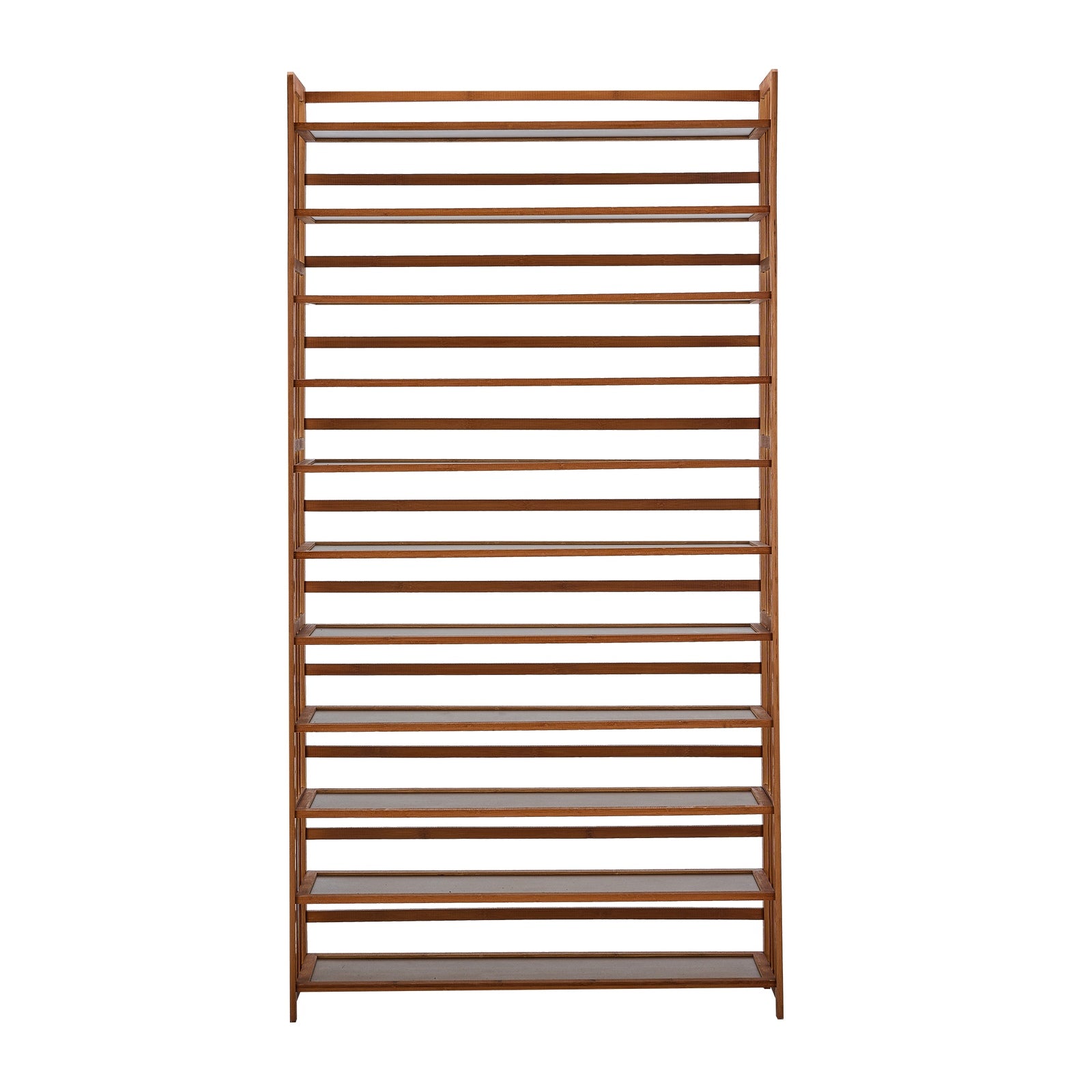 Oikiture Shoe Rack Storage Organizer Bamboo Stand 11 Shelves Brown - Sunyee
