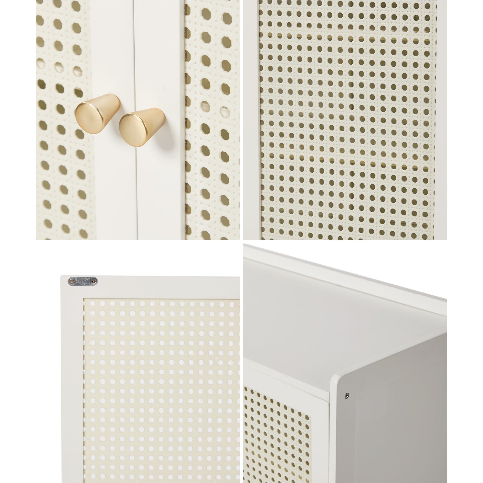 Oikiture Shoe Storage Cabinet Shoes Rack Organiser 7 Tier Shelf Rattan White